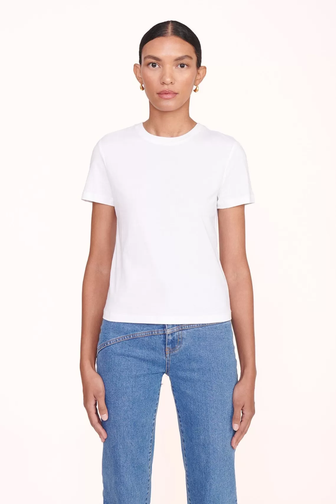 CLOTHING STAUD -CREW NECK T SHIRT - WHITE