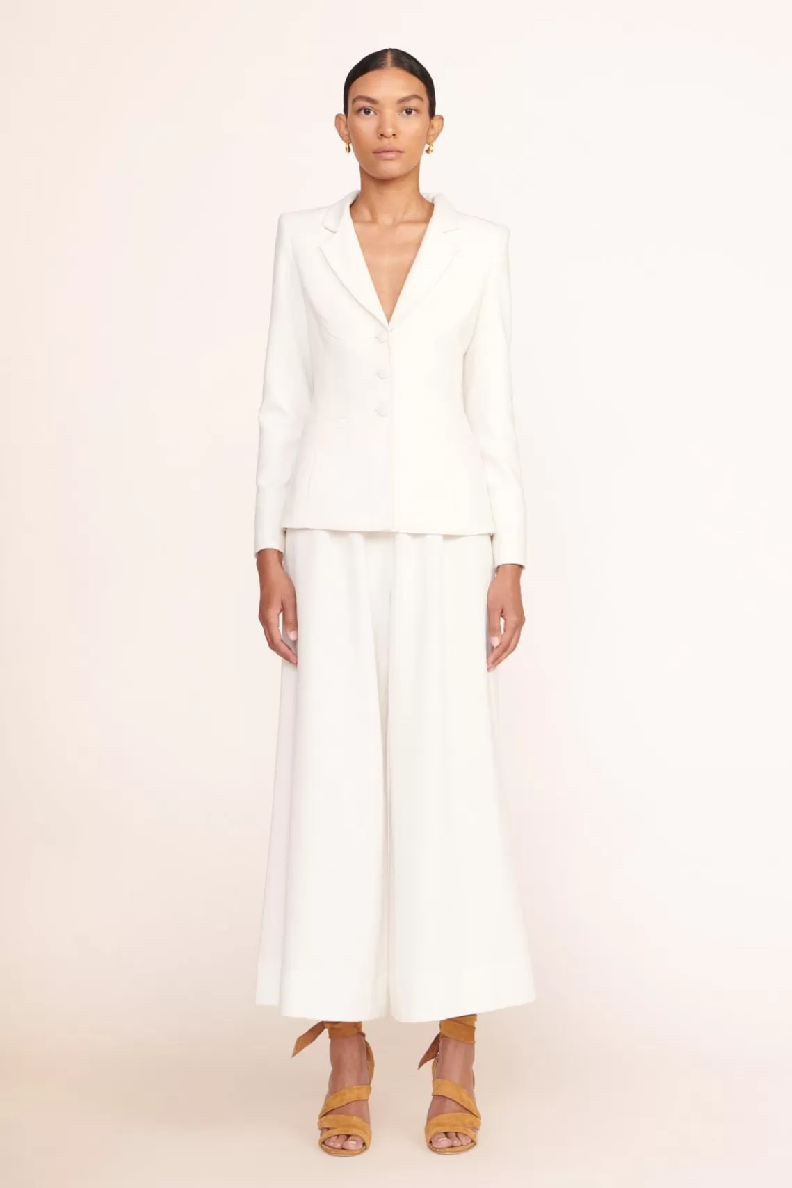 BRIDE STAUD Bridal Dresses-CROPPED CALEB PANT - IVORY