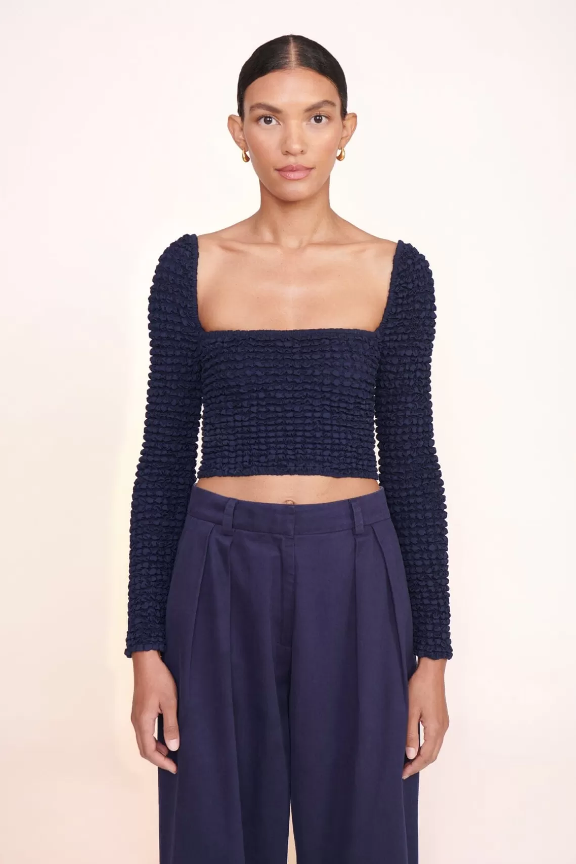 CLOTHING STAUD -ELEANORA TOP - NAVY