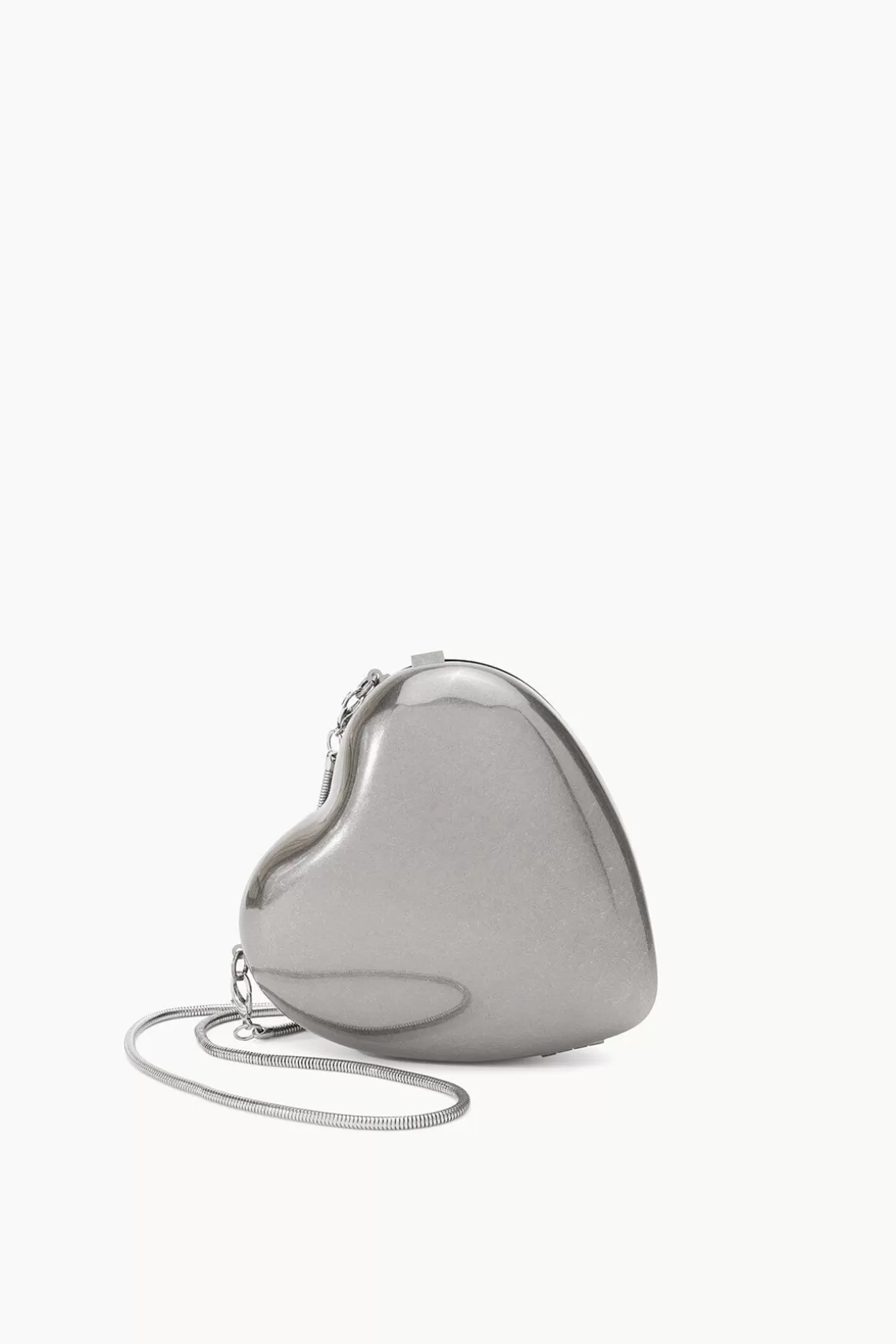 HANDBAGS STAUD -METAL HEART CLUTCH - SILVER