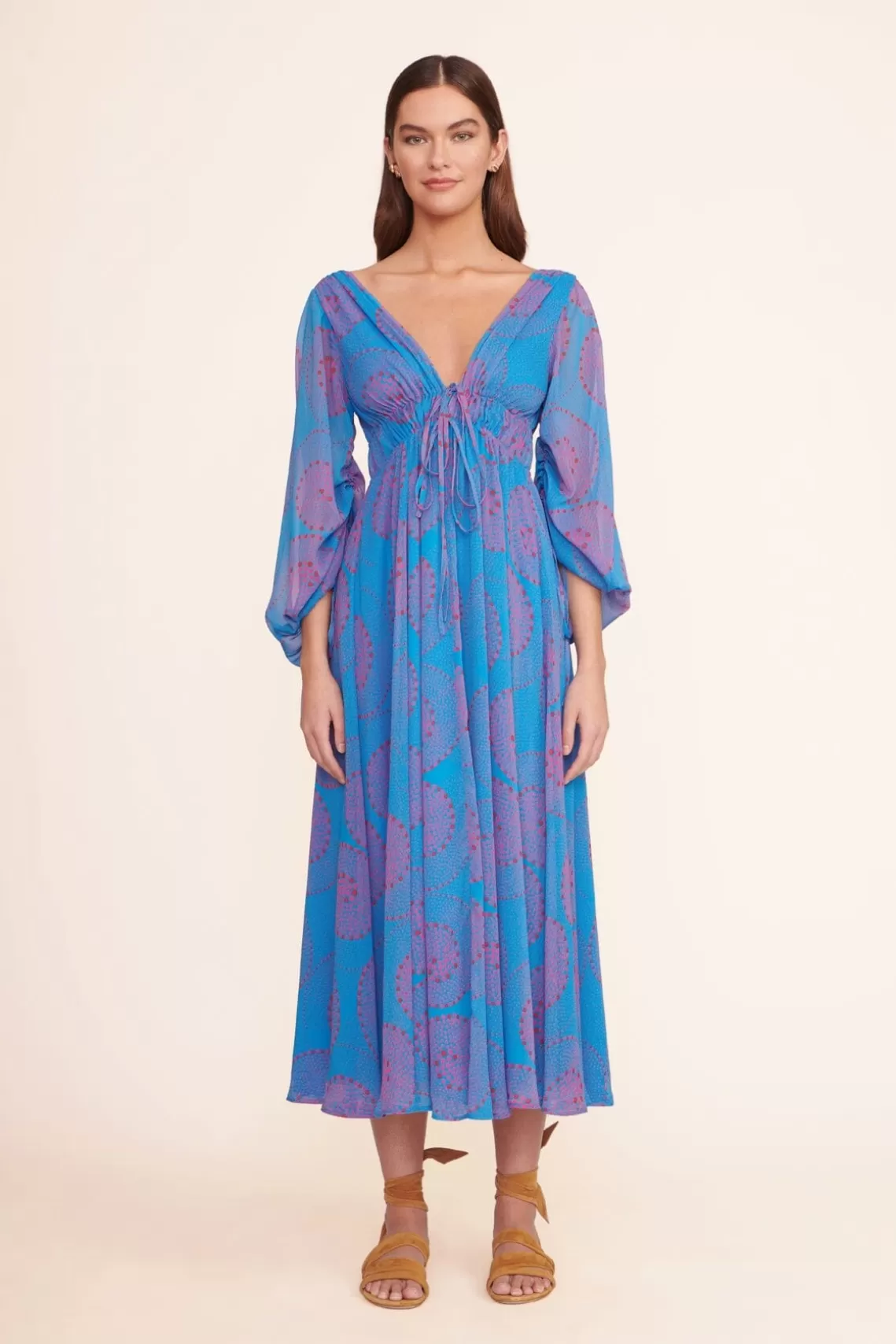 CLOTHING STAUD -MIDI SHELBY DRESS - PACIFIC WHIRLPOOL