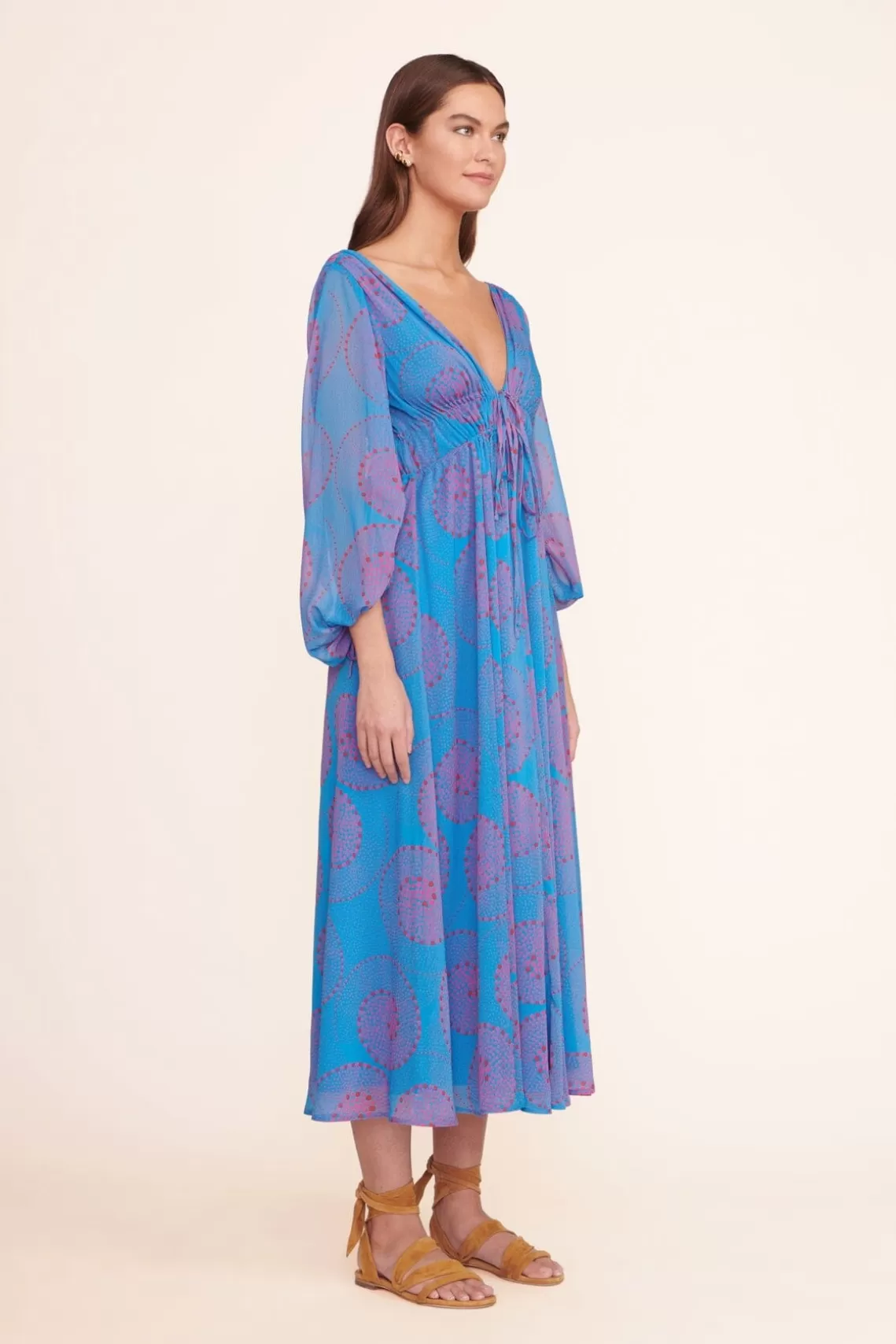 CLOTHING STAUD -MIDI SHELBY DRESS - PACIFIC WHIRLPOOL