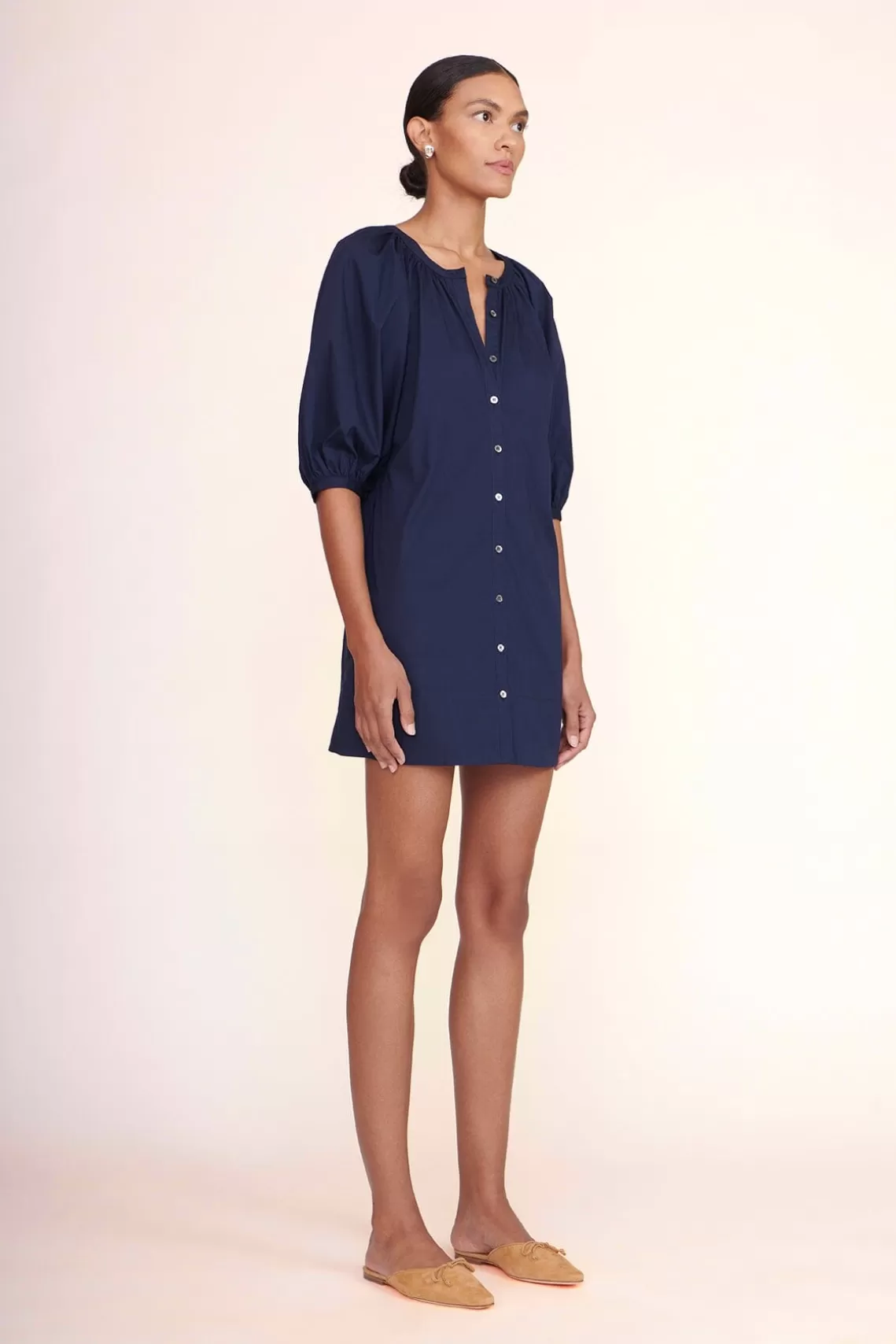 CLOTHING STAUD -MINI VINCENT DRESS - NAVY