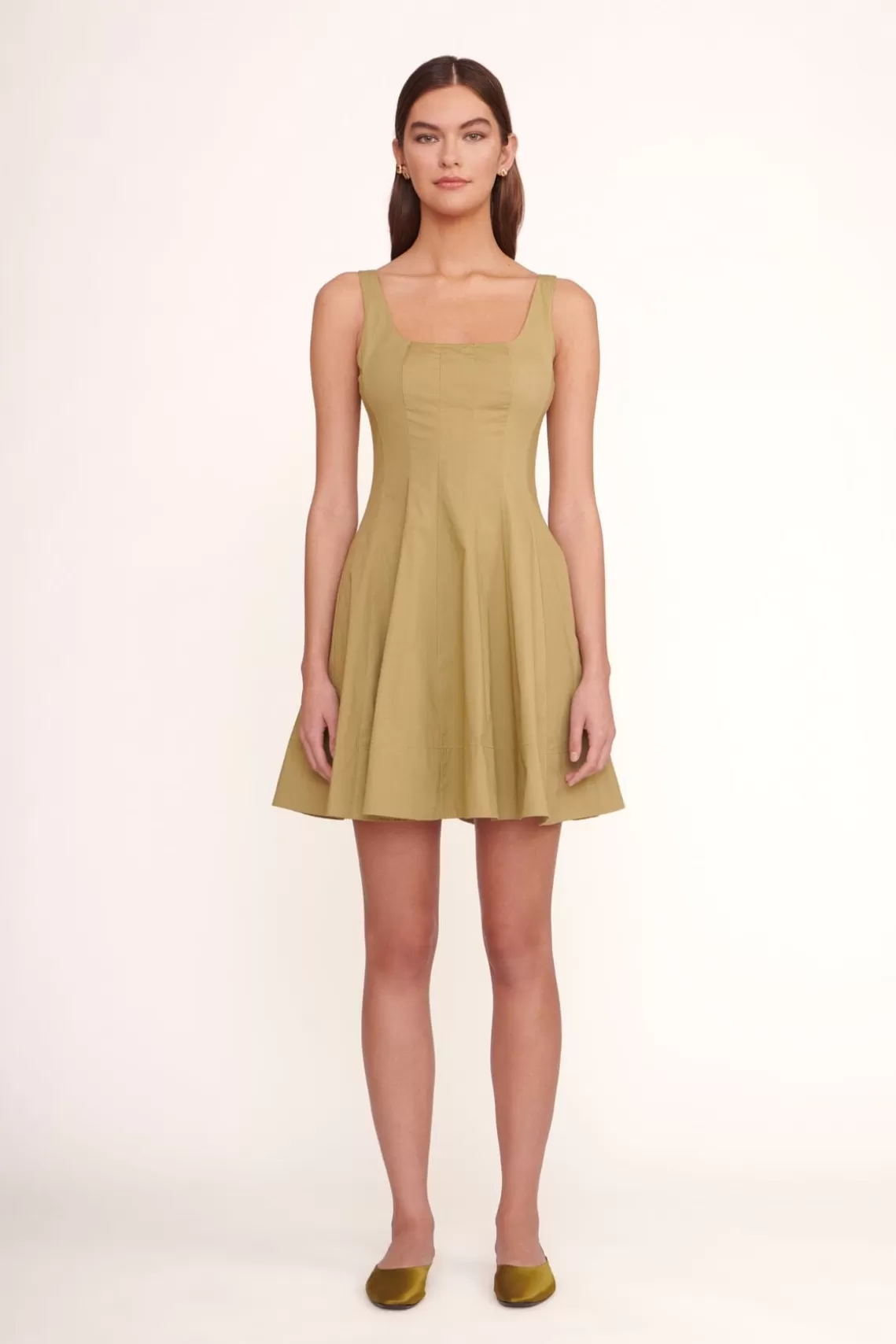 CLOTHING STAUD -MINI WELLS DRESS - KHAKI