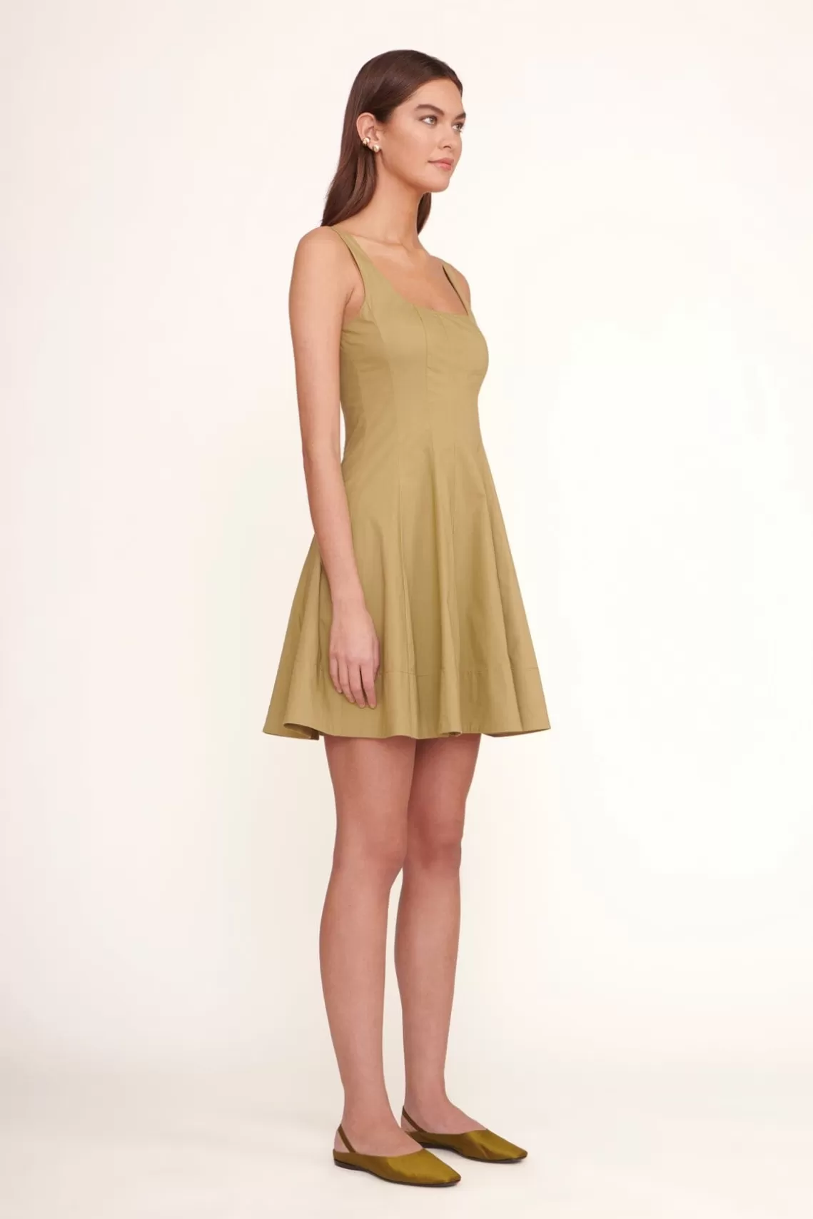 CLOTHING STAUD -MINI WELLS DRESS - KHAKI