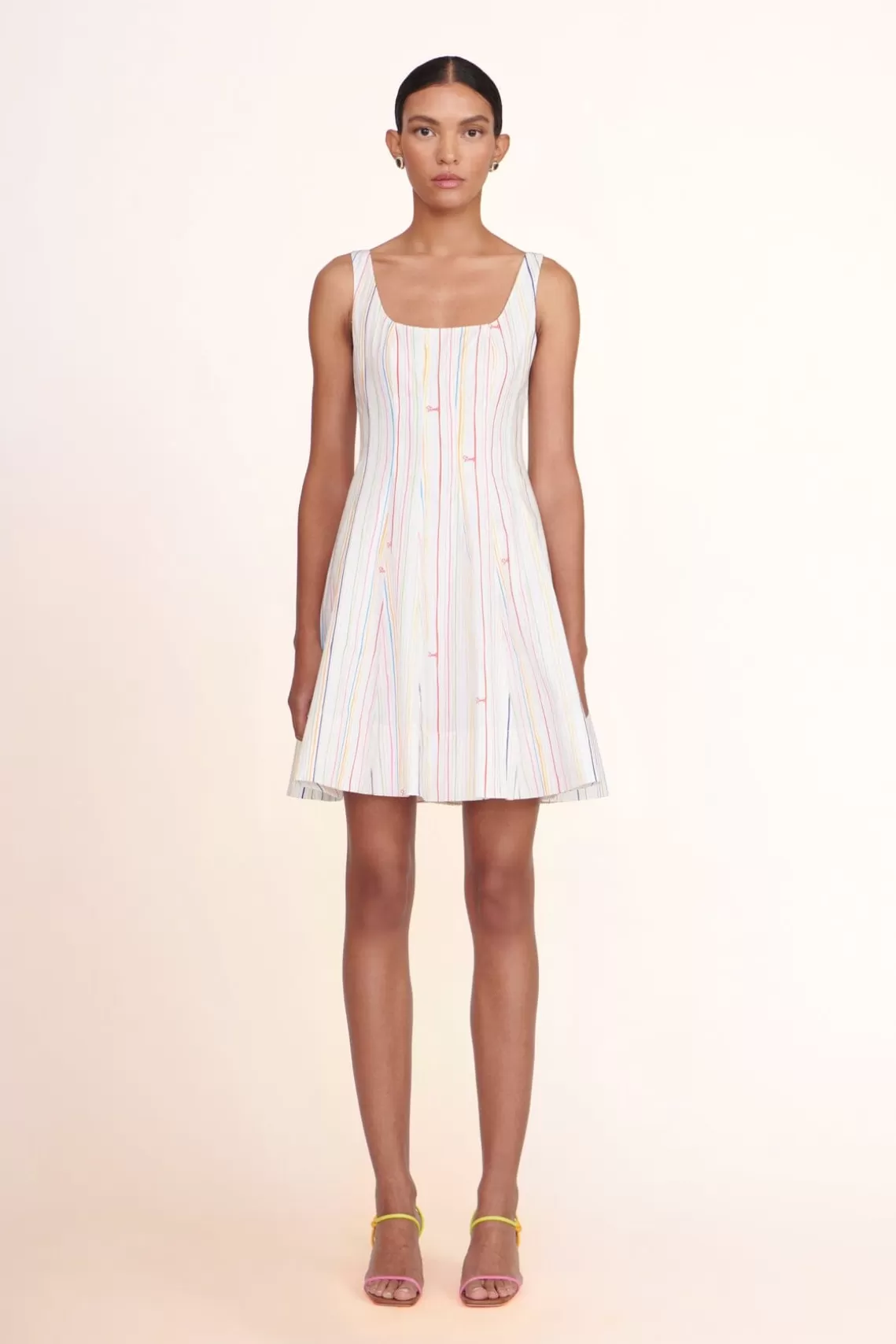 CLOTHING STAUD -MINI WELLS DRESS - MULTI STRIPE