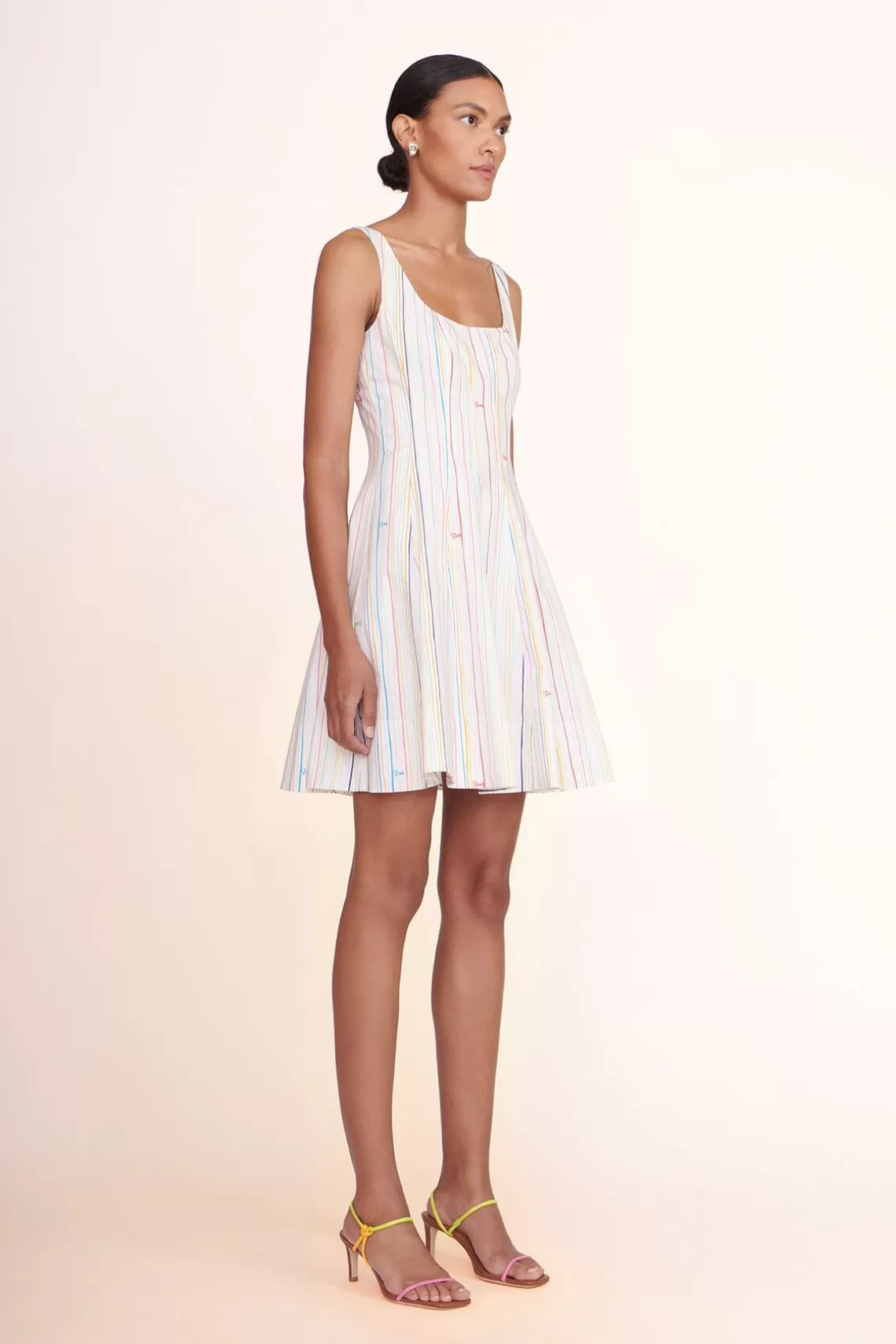 CLOTHING STAUD -MINI WELLS DRESS - MULTI STRIPE