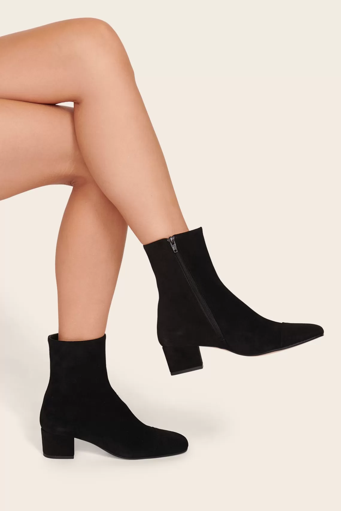 SHOES STAUD - AIMEE SHORT BOOT BLACK SUEDE