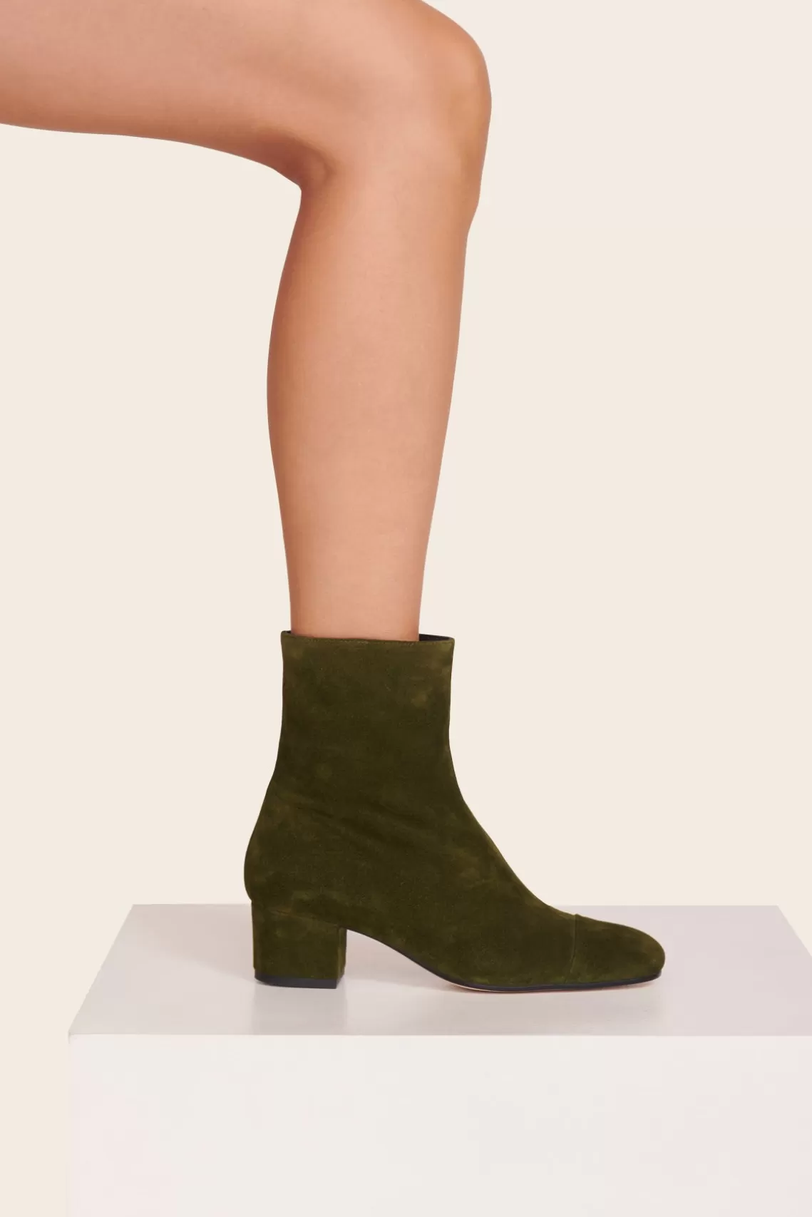 SHOES STAUD - AIMEE SHORT BOOT OLIVE SUEDE