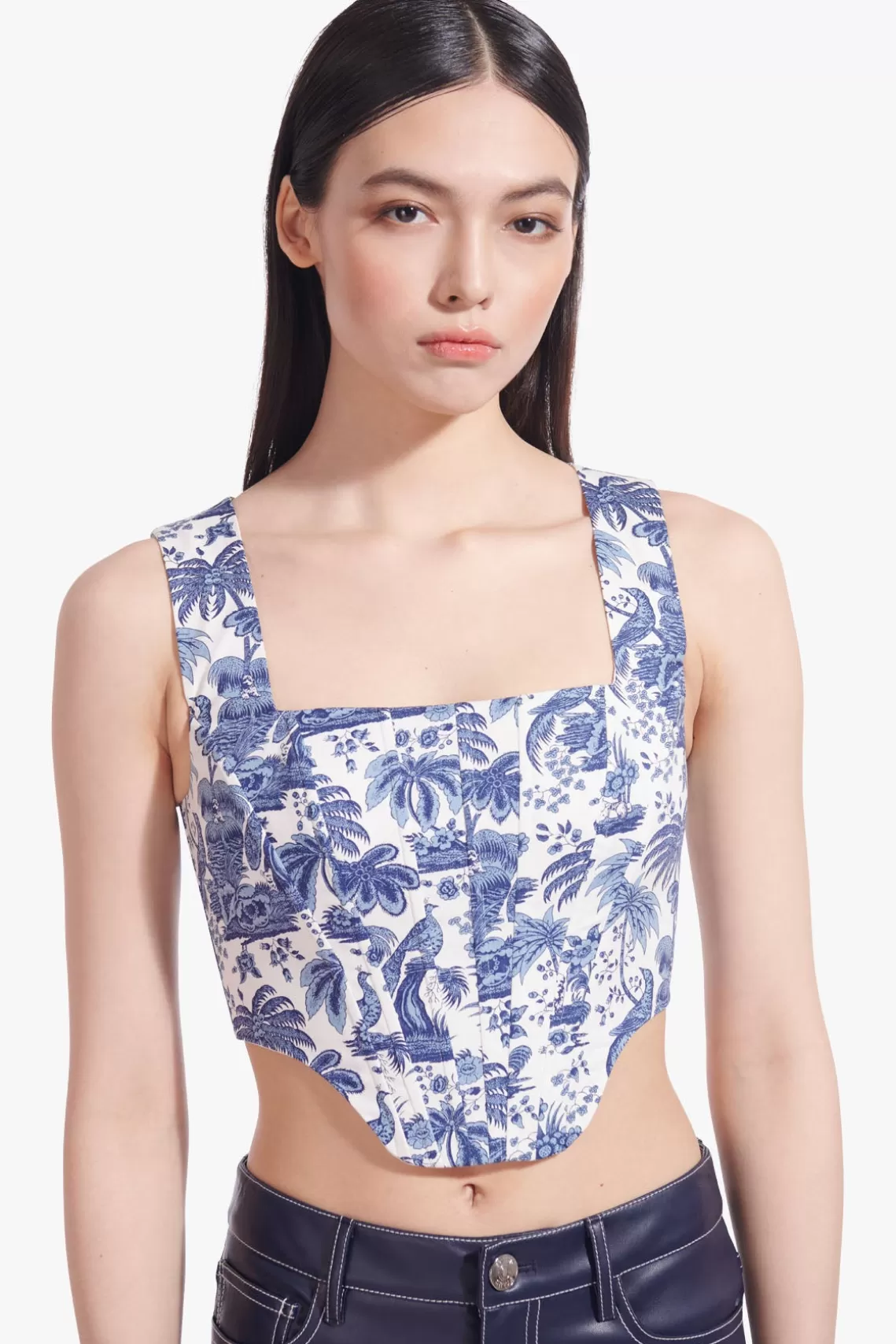 CLOTHING STAUD - ALICE TOP CHINA BLUE TOILE