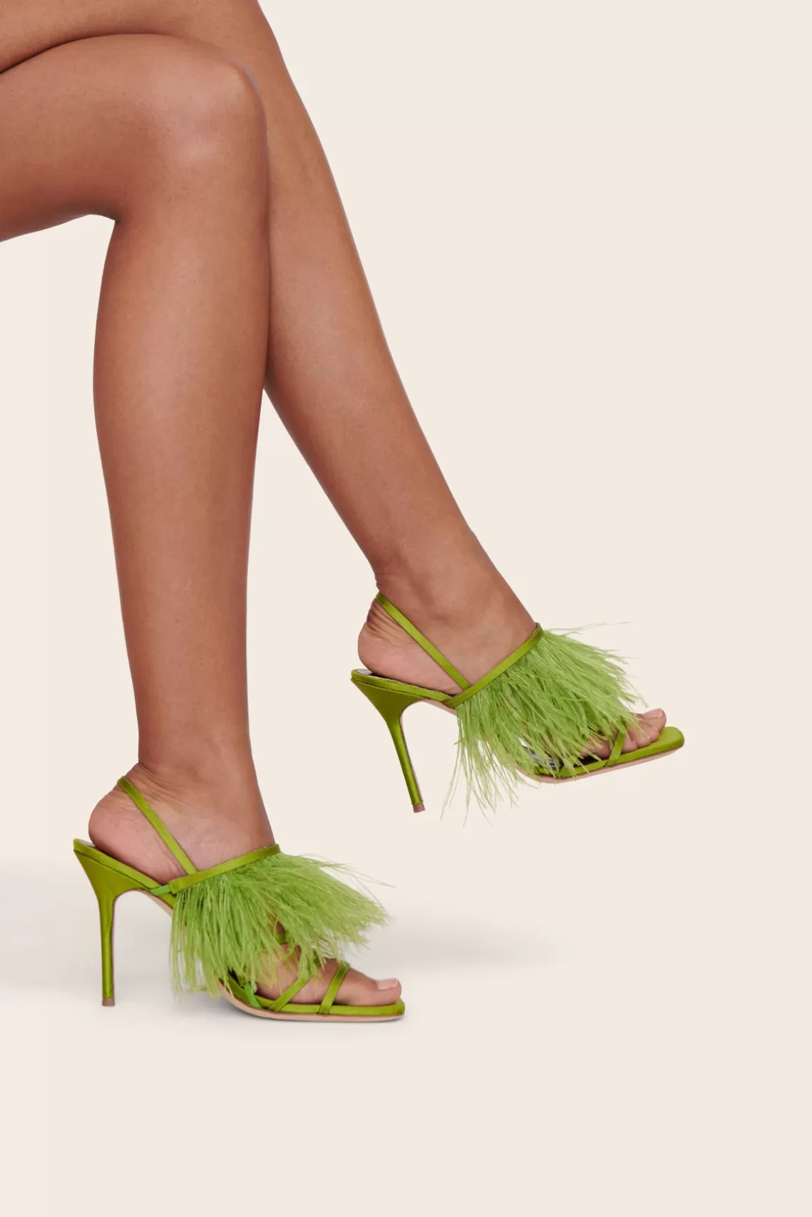 SHOES STAUD - ANISE FEATHER HEEL ACID GREEN