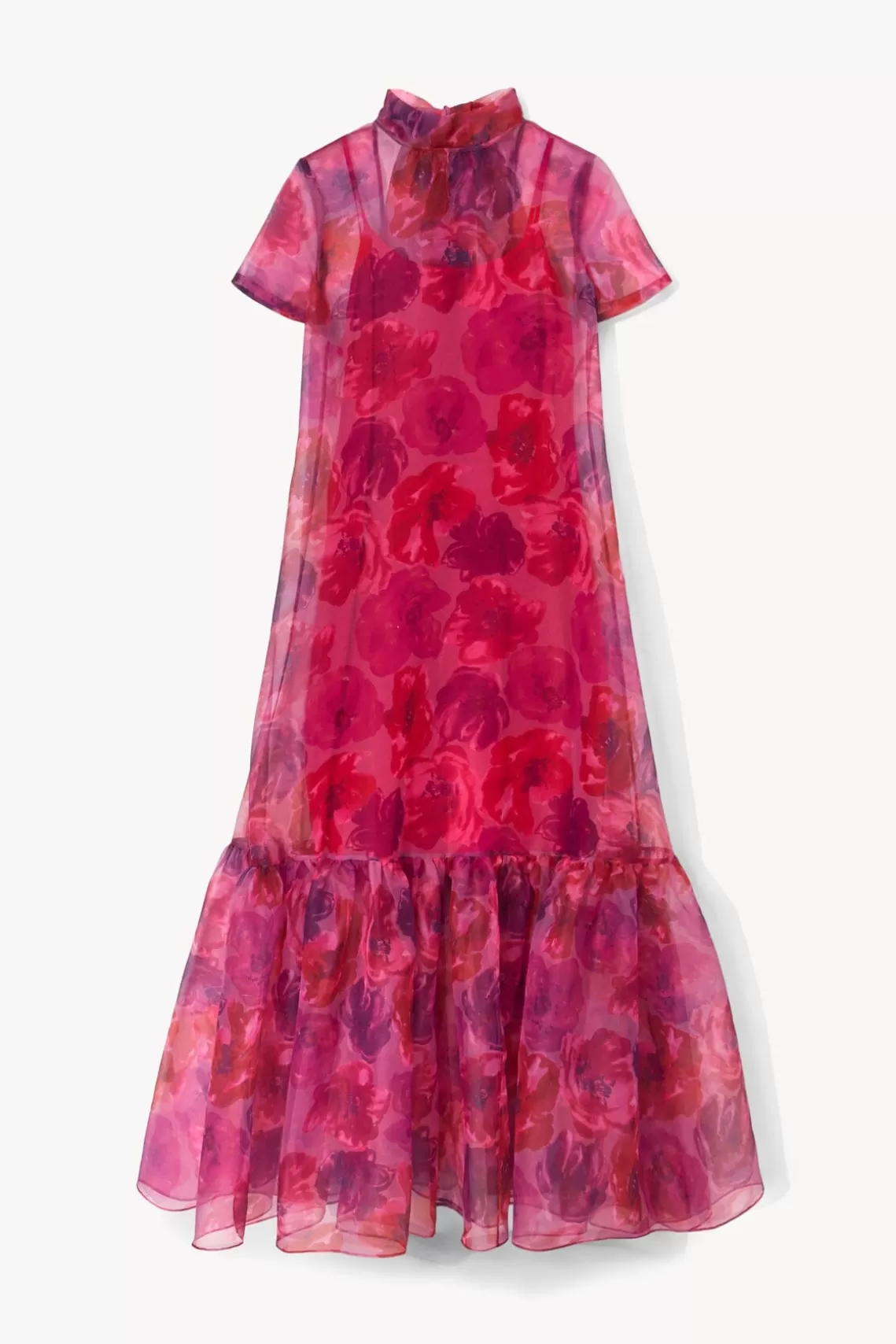 CLOTHING STAUD - CALLUNA DRESS MAGENTA PAINTED FLORAL