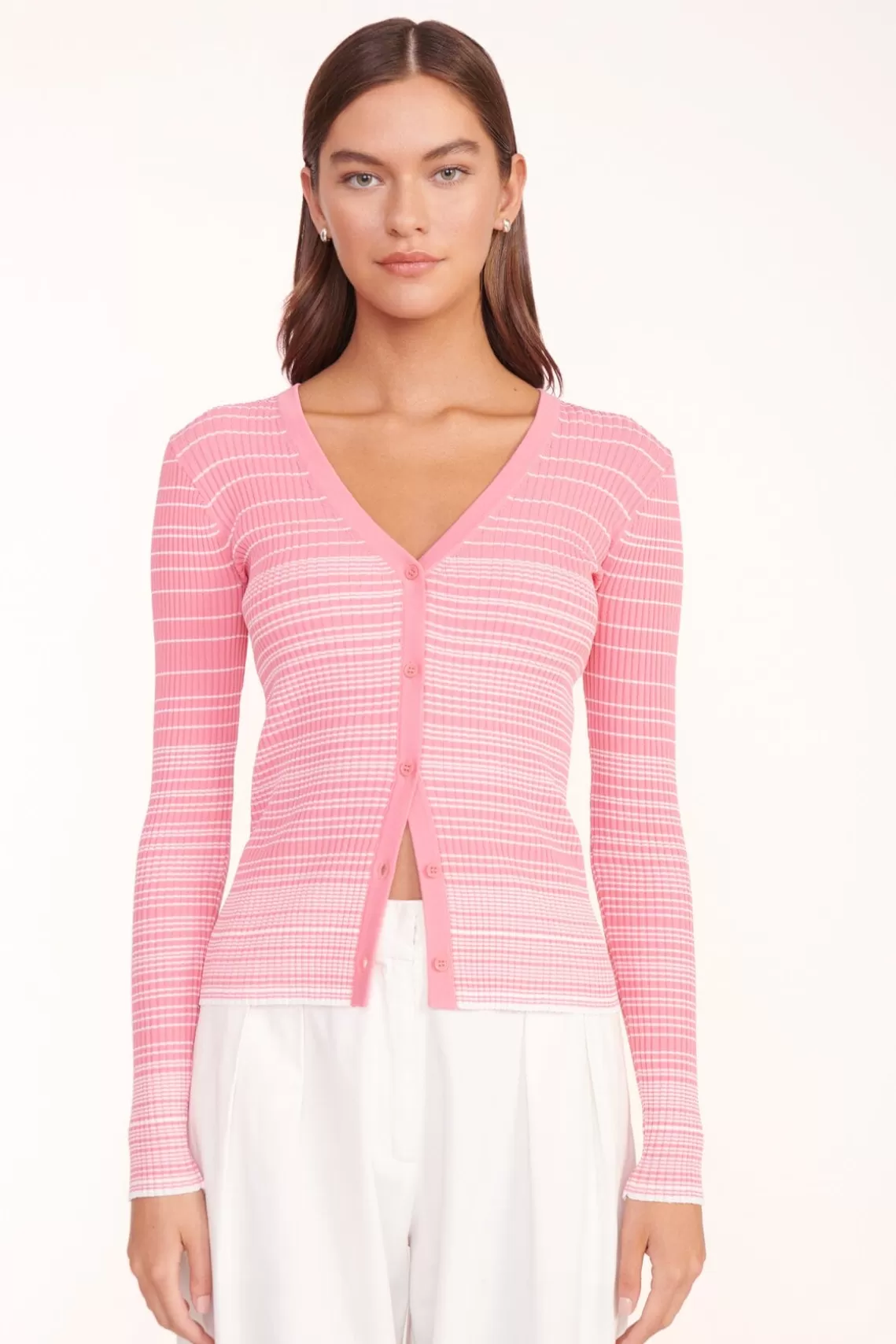 CLOTHING STAUD - CARGO SWEATER CORAL PINK WHITE