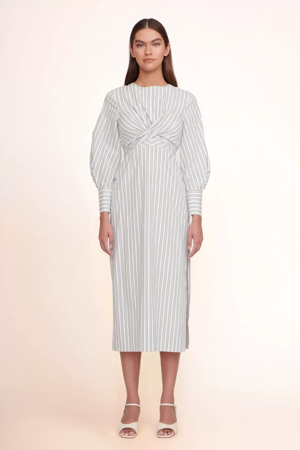 CLOTHING STAUD - CROSSHILL DRESS MOSS STRIPE