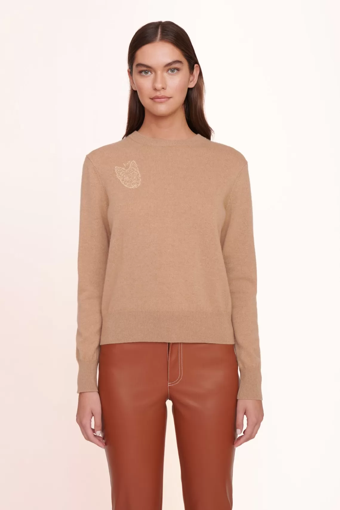 PET STAUD Pet Sweats & Knits- CUSTOM CASHMERE CREWNECK SWEATER CAMEL