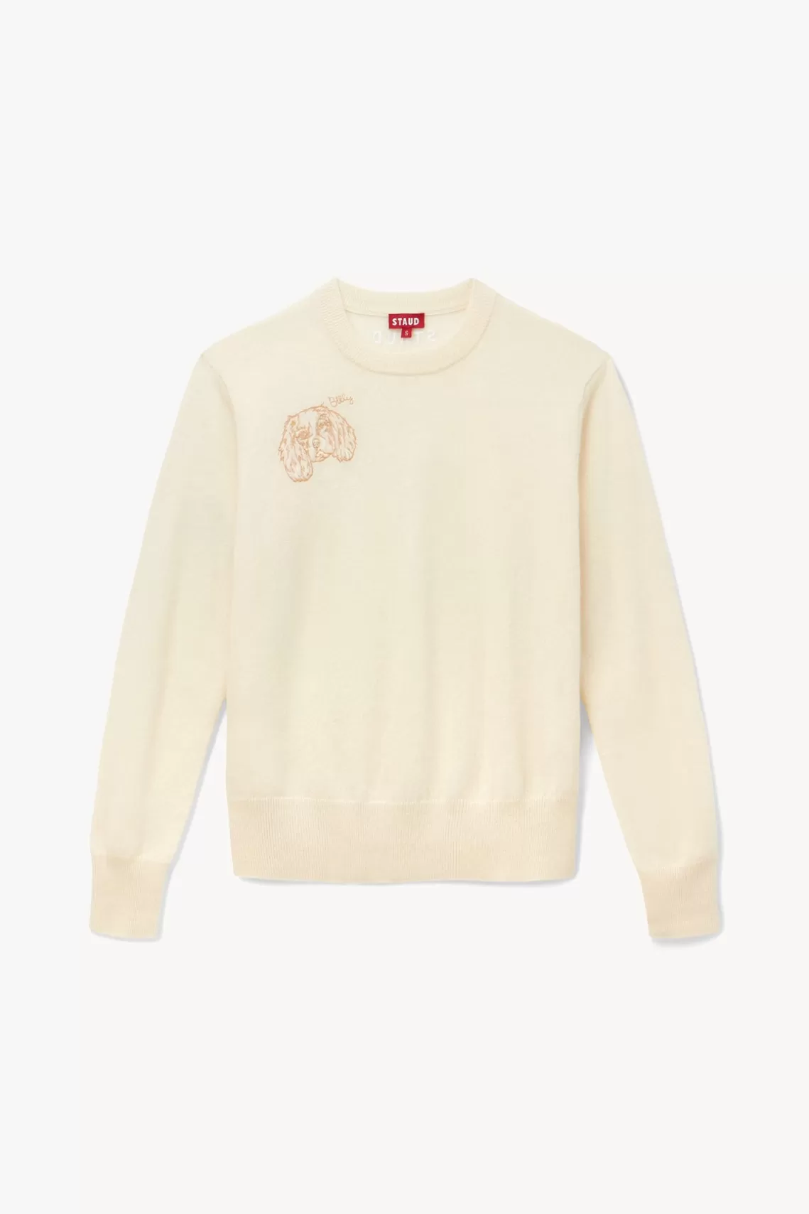 PET STAUD Pet Sweats & Knits- CUSTOM CASHMERE CREWNECK SWEATER CREAM