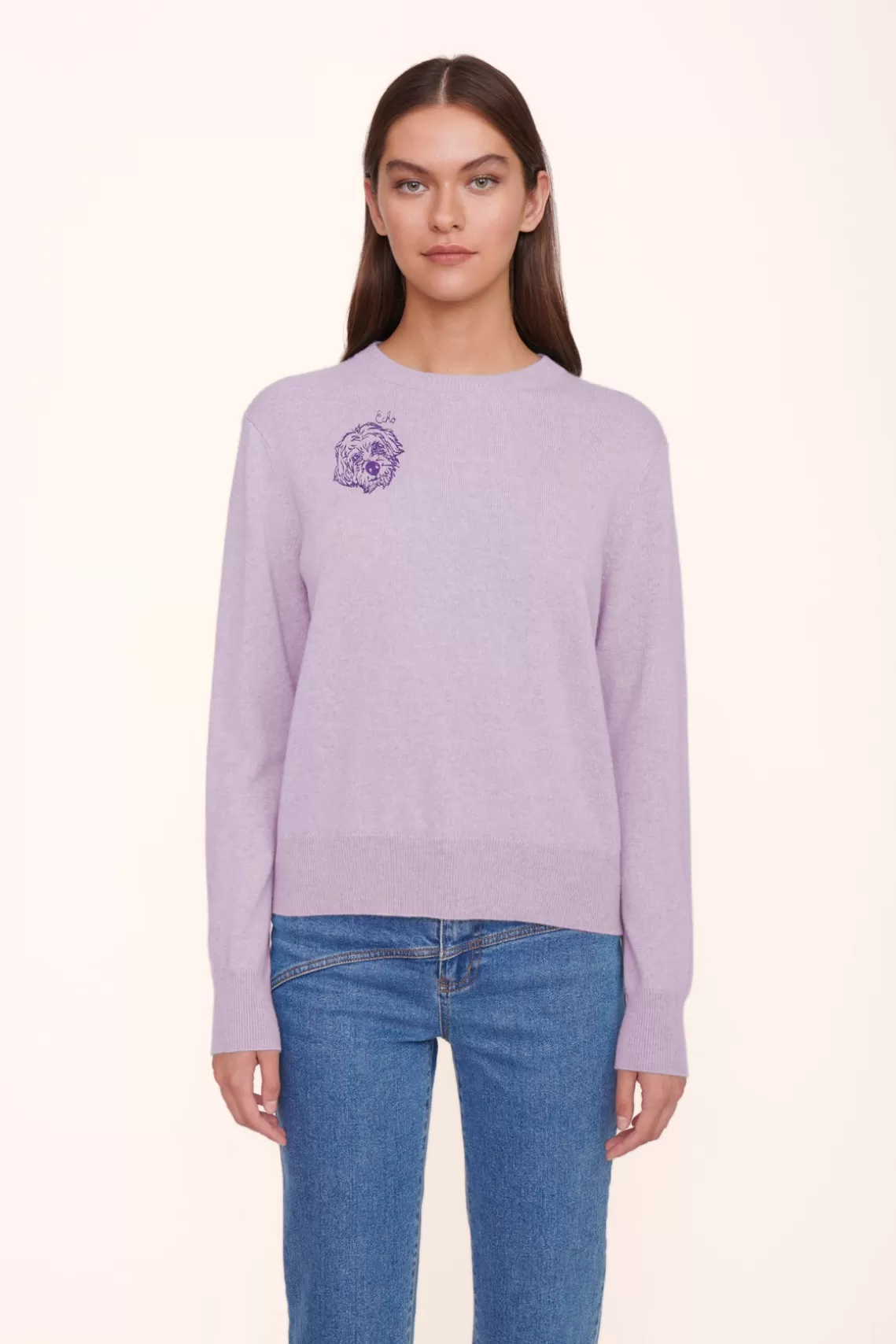 PET STAUD Pet Sweats & Knits- CUSTOM CASHMERE CREWNECK SWEATER LAVENDER