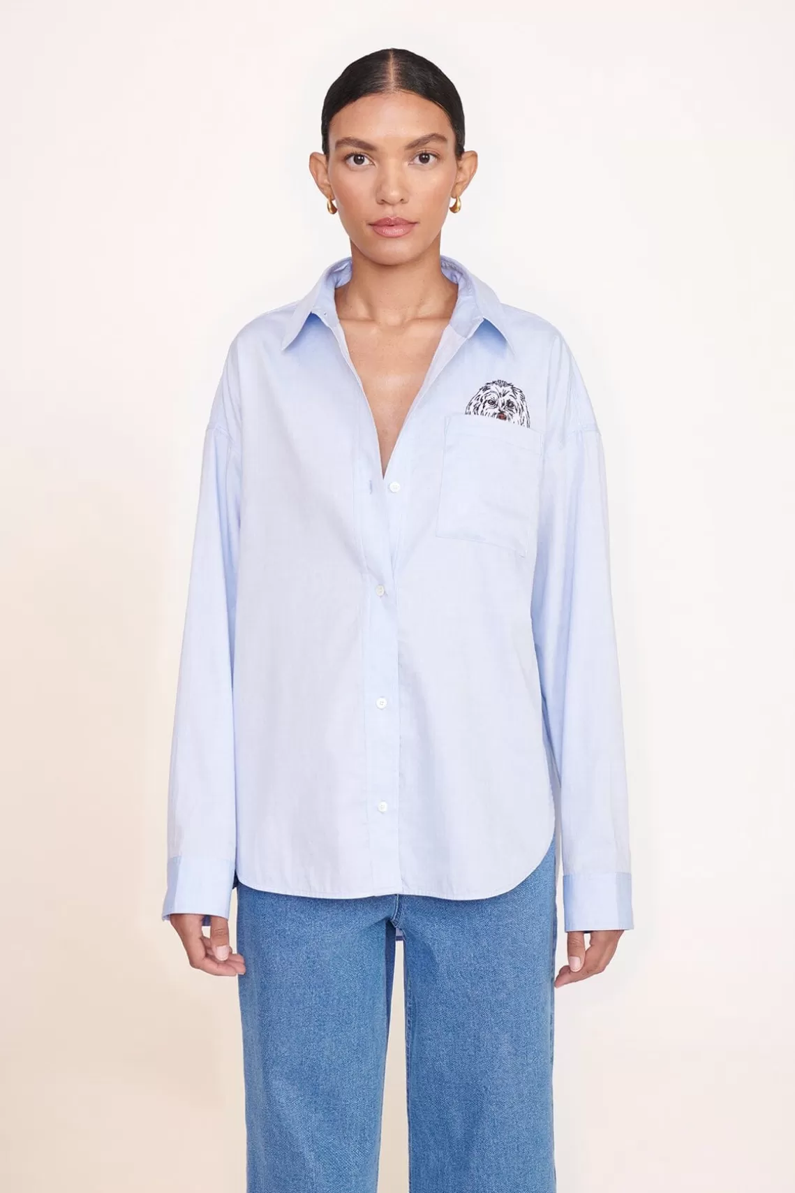 PET STAUD Pet Ready To Wear- CUSTOM CLASSIC OVERSIZED SHIRT OXFORD BLUE