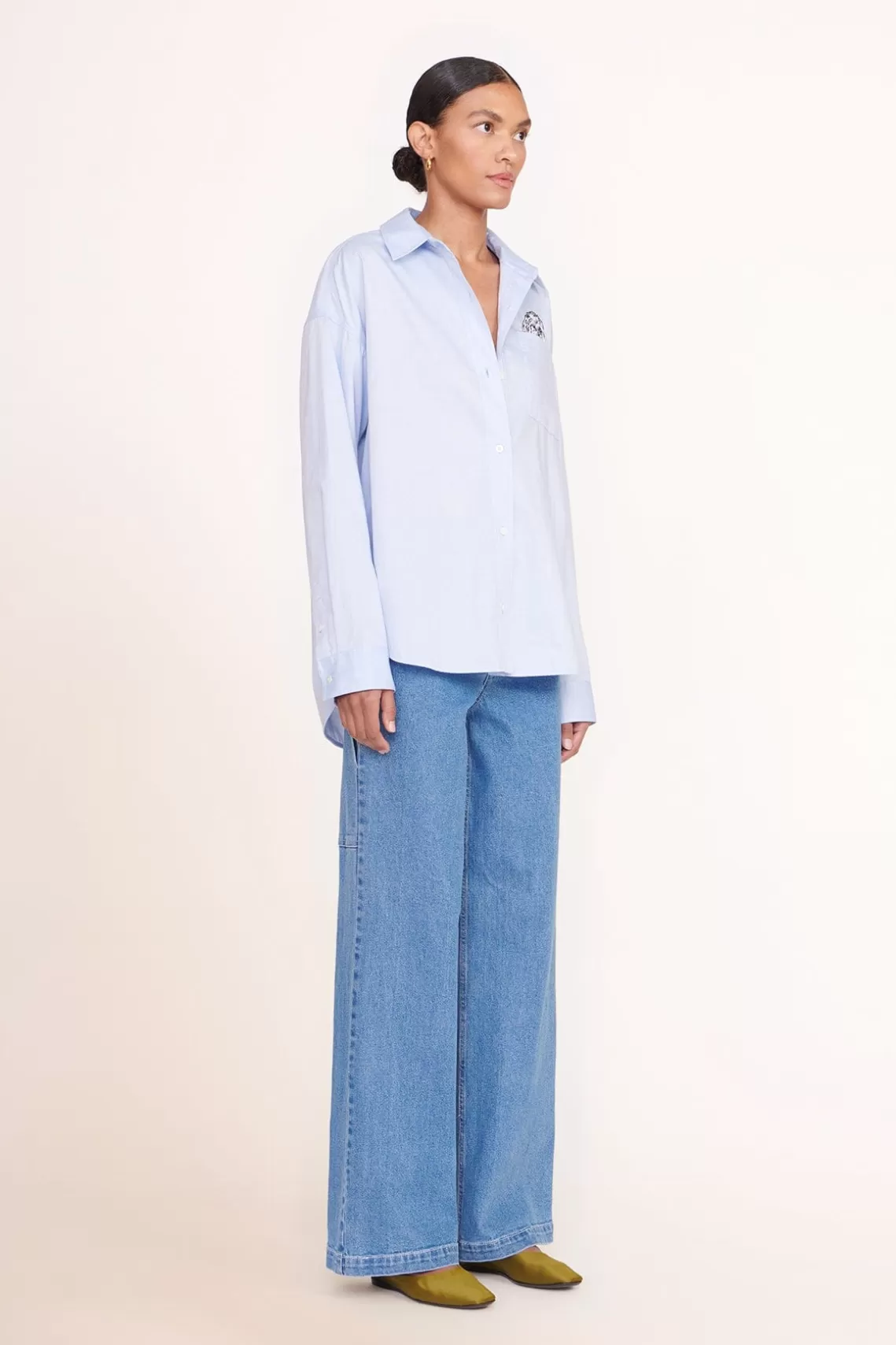 PET STAUD Pet Ready To Wear- CUSTOM CLASSIC OVERSIZED SHIRT OXFORD BLUE