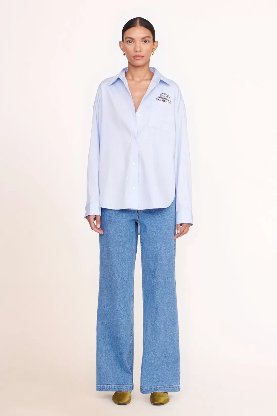 PET STAUD Pet Ready To Wear- CUSTOM CLASSIC OVERSIZED SHIRT OXFORD BLUE