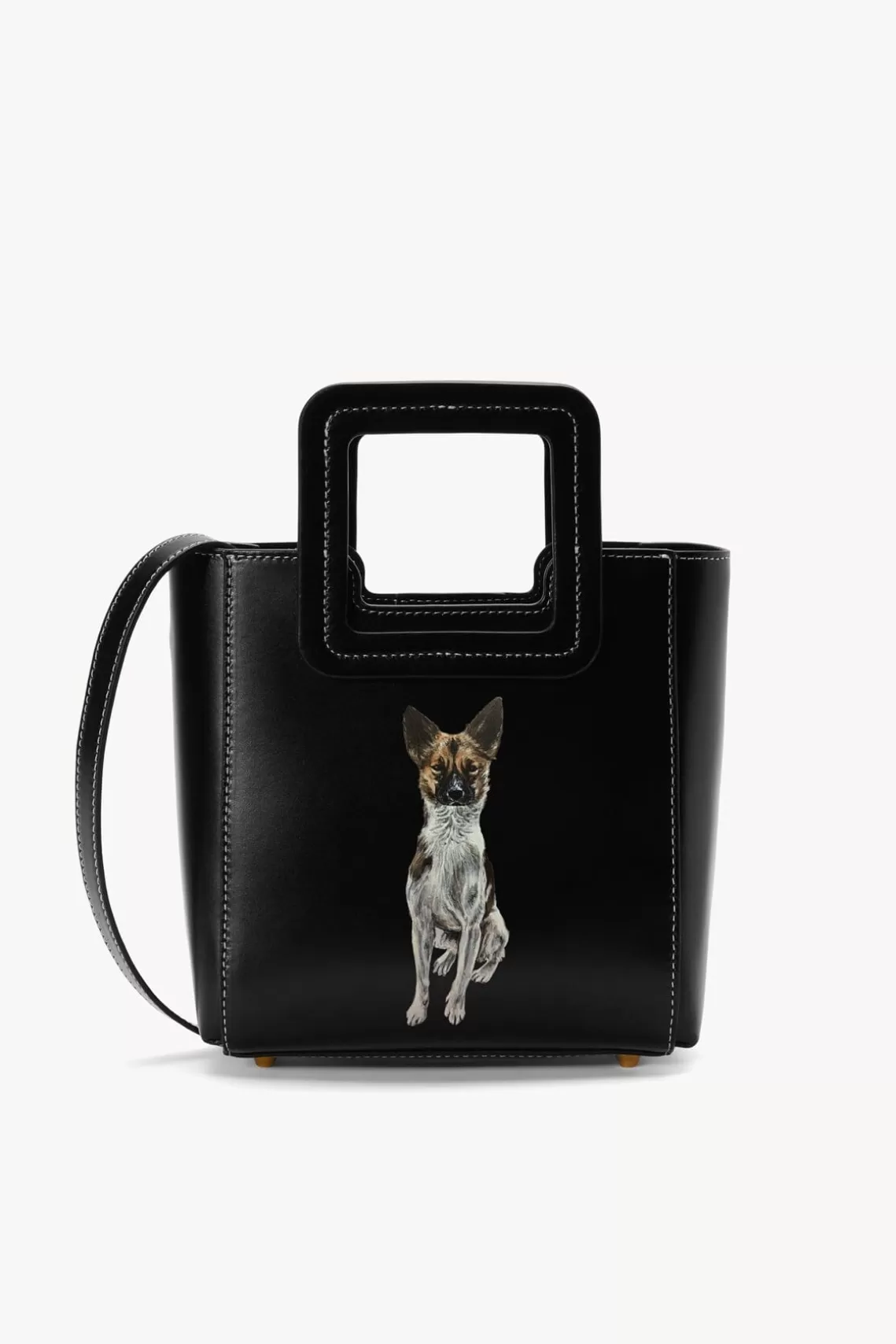 PET STAUD Pet Handbags- CUSTOM MINI SHIRLEY LEATHER BAG BLACK