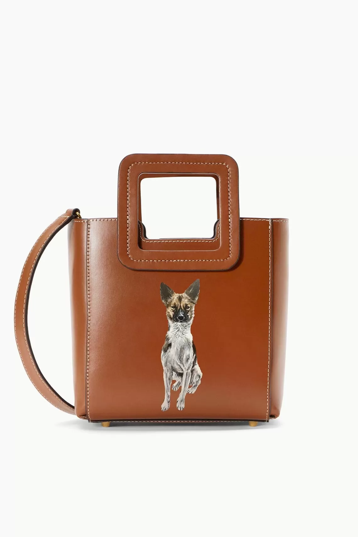 PET STAUD Pet Handbags- CUSTOM MINI SHIRLEY LEATHER BAG TAN