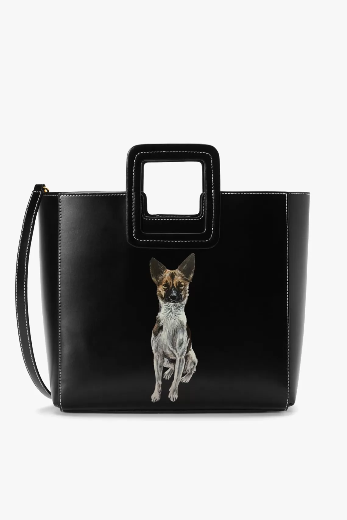 PET STAUD Pet Handbags- CUSTOM SHIRLEY LEATHER BAG BLACK