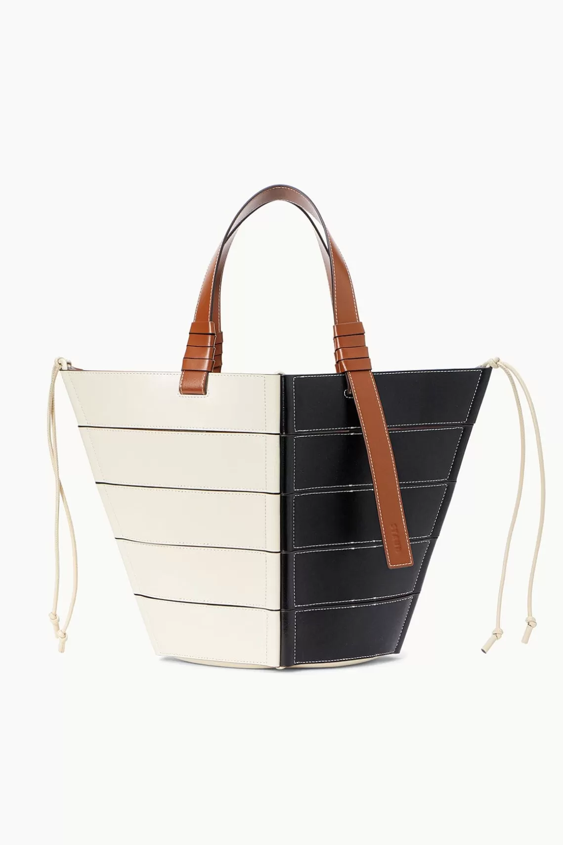 HANDBAGS STAUD - DIAMOND TOTE CREAM TAN BLACK