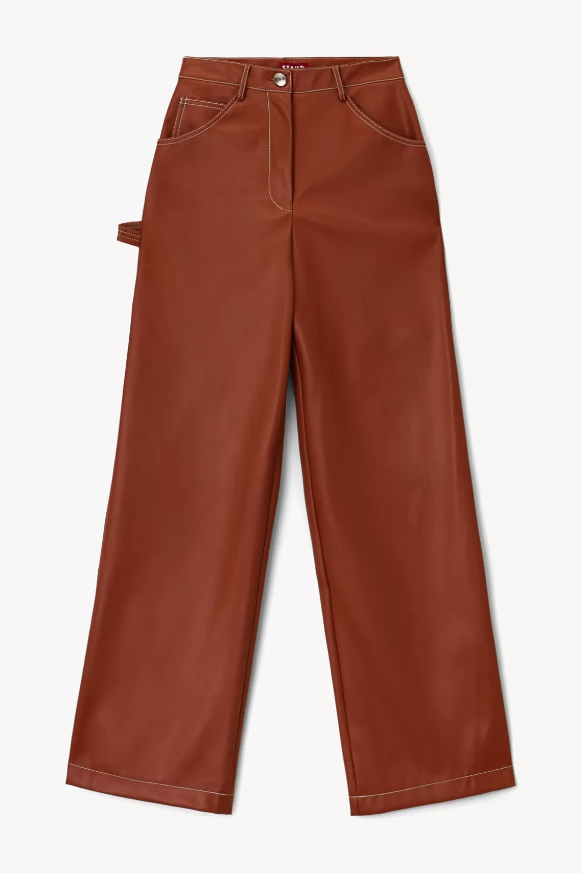 CLOTHING STAUD - DOMINO PANT WHISKEY VEGAN LEATHER