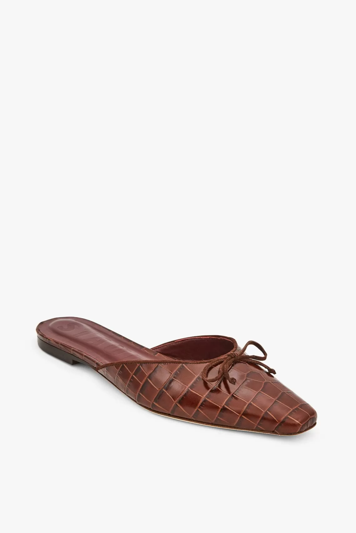 SHOES STAUD - GINA MULE BROWN CROC EMBOSSED