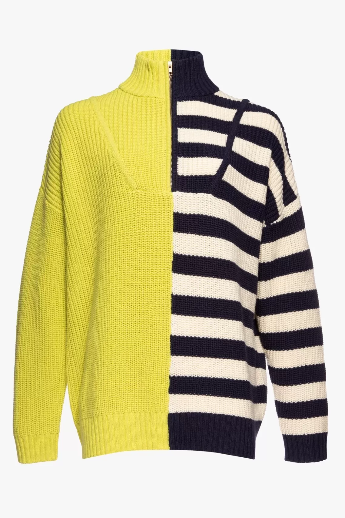 CLOTHING STAUD - HAMPTON SWEATER CHARTREUSE TWO TONE STRIPE