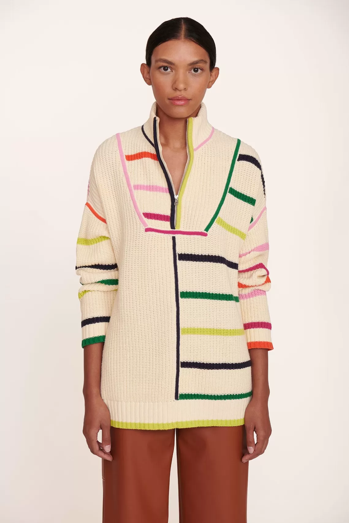 CLOTHING STAUD - HAMPTON SWEATER CREME RAINBOW MULTI