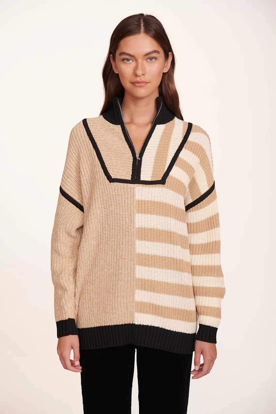 CLOTHING STAUD - HAMPTON SWEATER SAHARA STRIPE