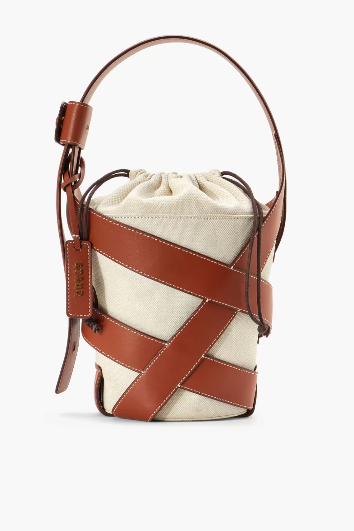 HANDBAGS STAUD - HIVE BUCKET BAG CREAM TAN