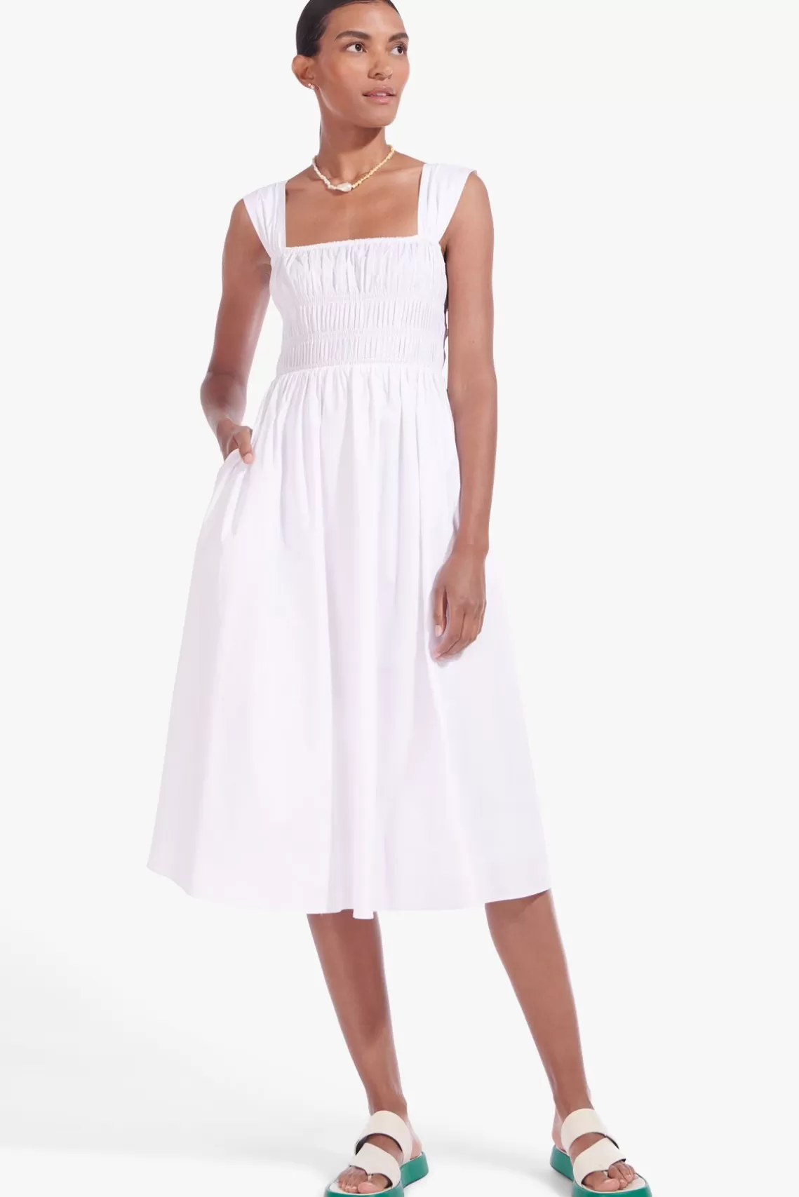 CLOTHING STAUD - IDA DRESS WHITE