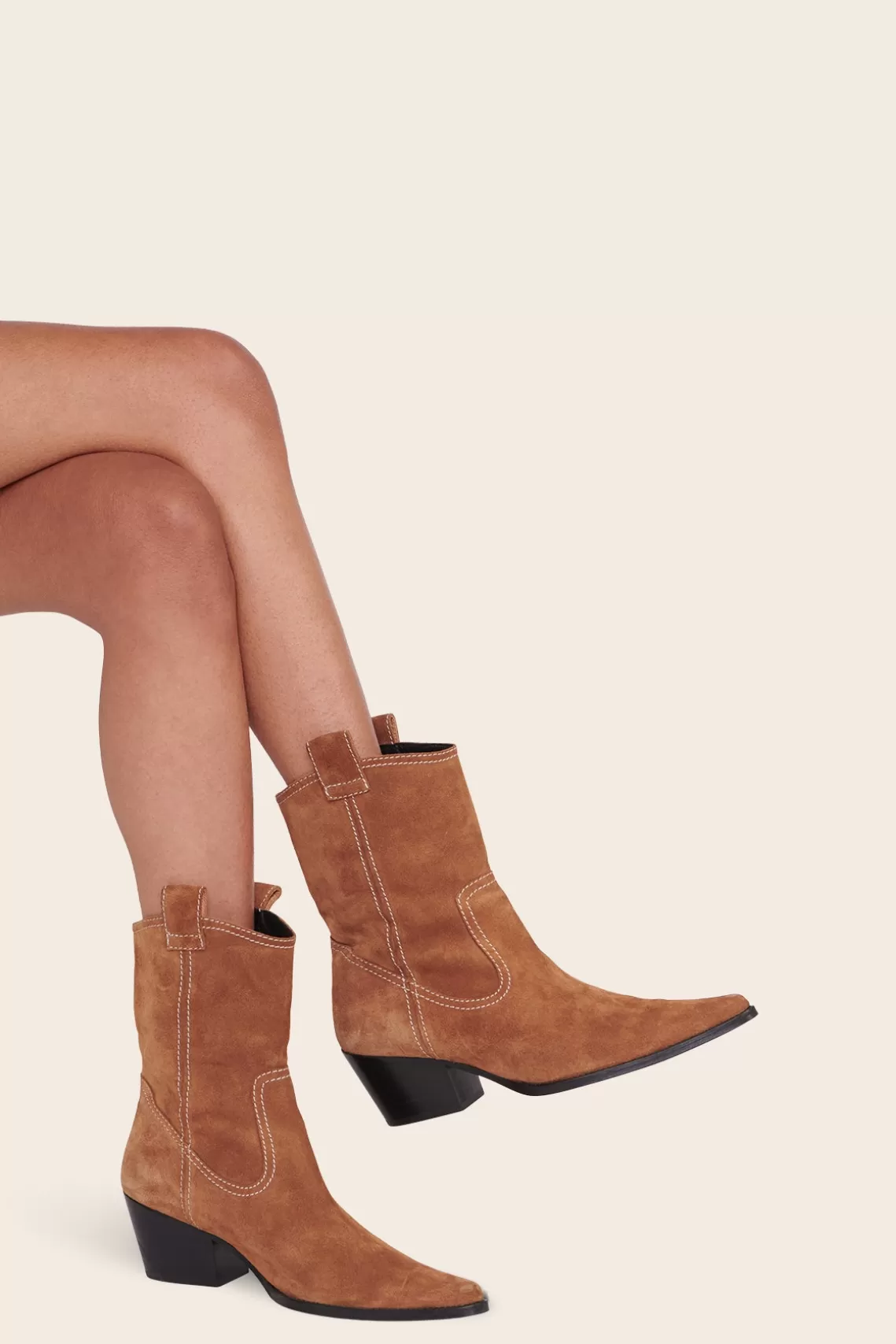 SHOES STAUD - JUNE BOOT TAN SUEDE