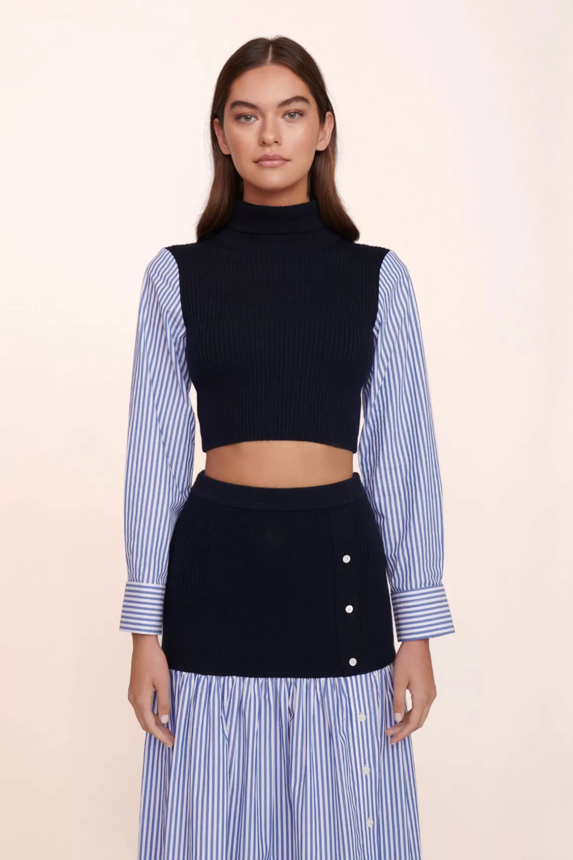 CLOTHING STAUD - LOUISA TOP NAVY/BLUE WHITE STRIPE NAVY BLUE WHITE STRIPE