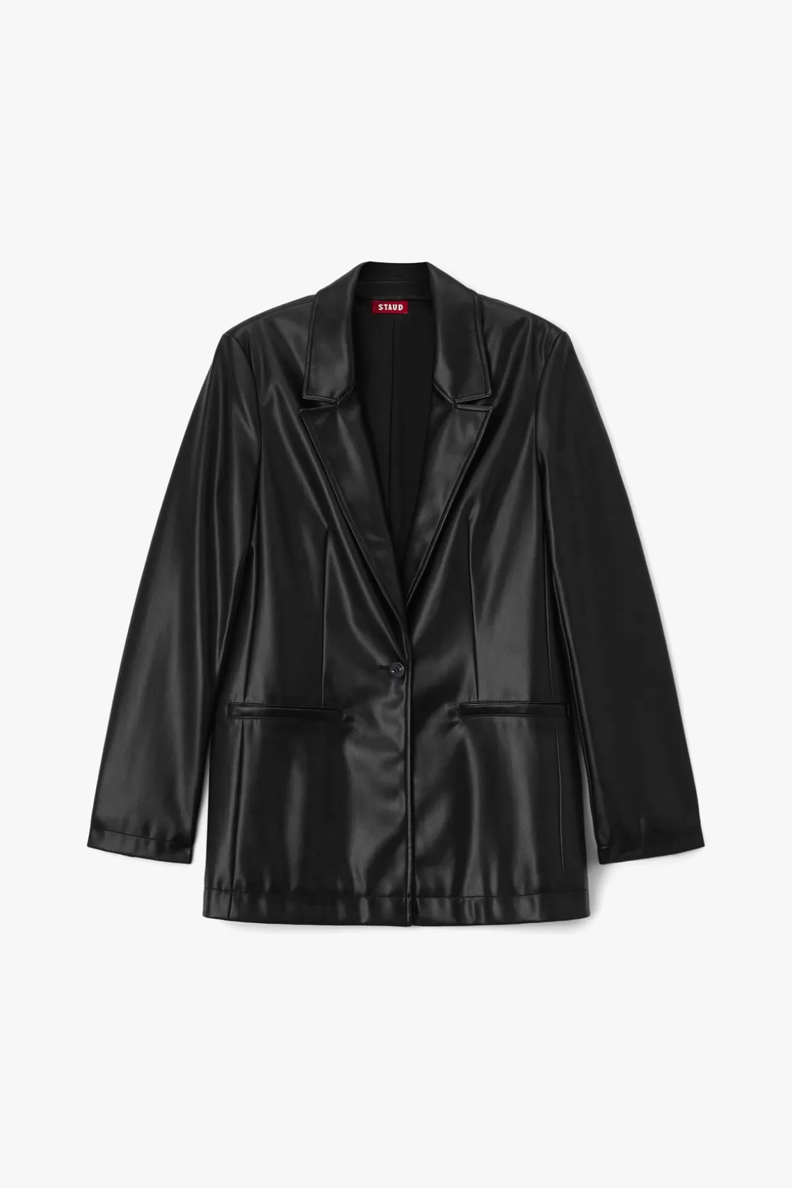 CLOTHING STAUD - MADDEN BLAZER BLACK BLACK VEGAN LEATHER