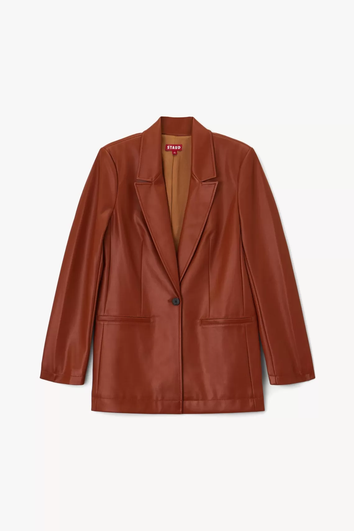 CLOTHING STAUD - MADDEN BLAZER WHISKEY VEGAN LEATHER