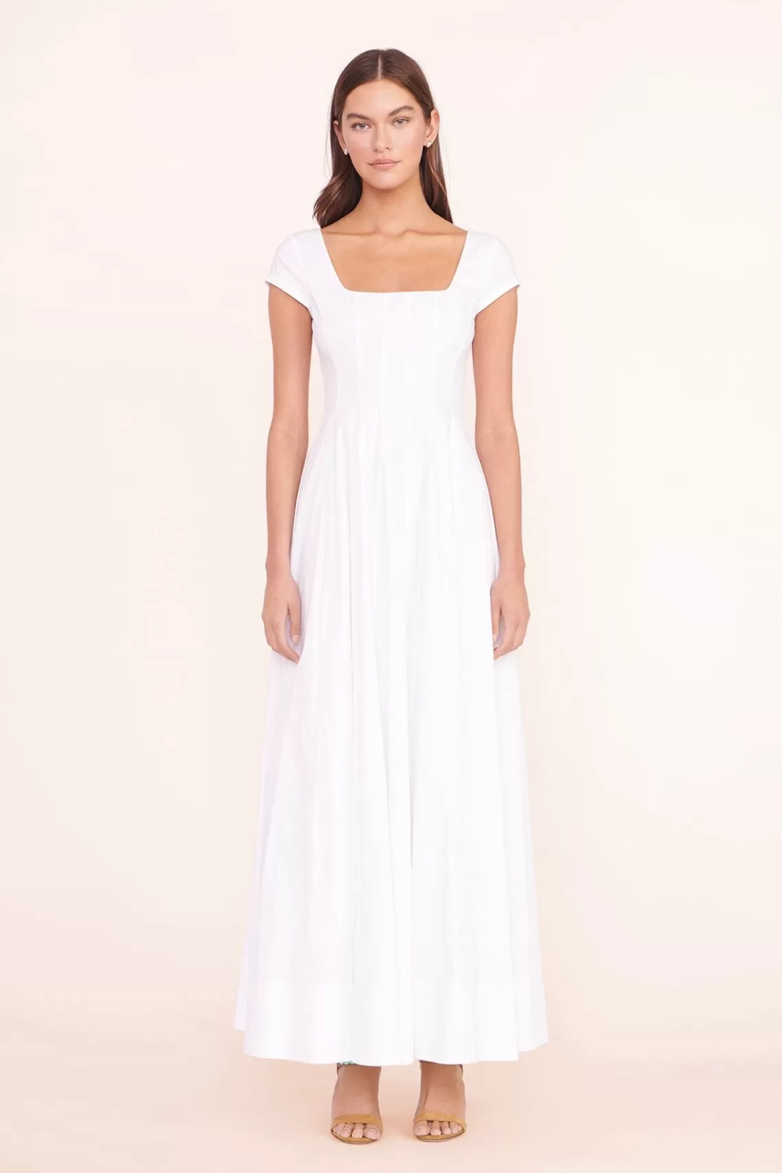 CLOTHING STAUD - MAXI SHORT SLEEVE WELLS DRESS WHITE