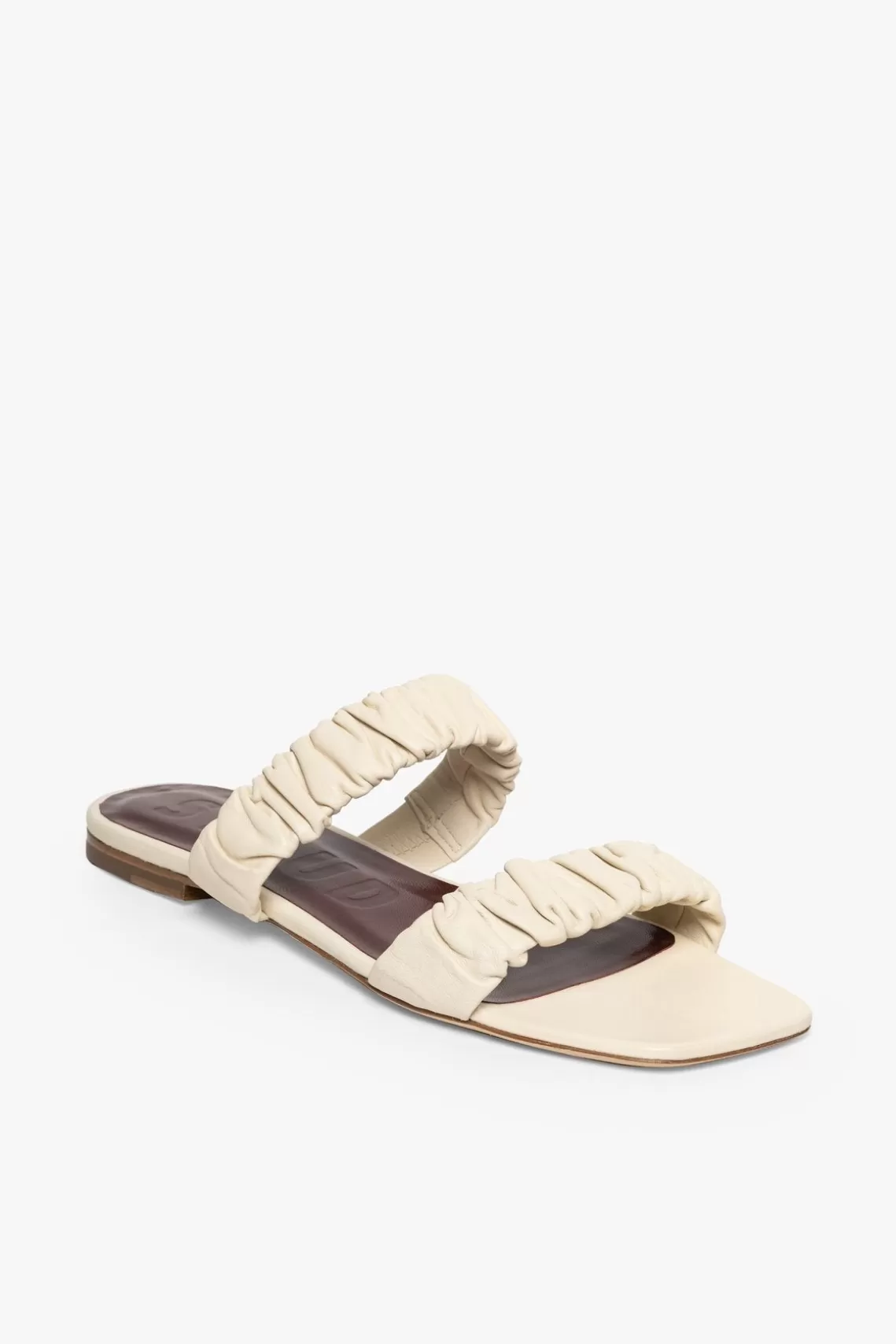 SHOES STAUD - MAYA RUCHED SANDAL CREAM