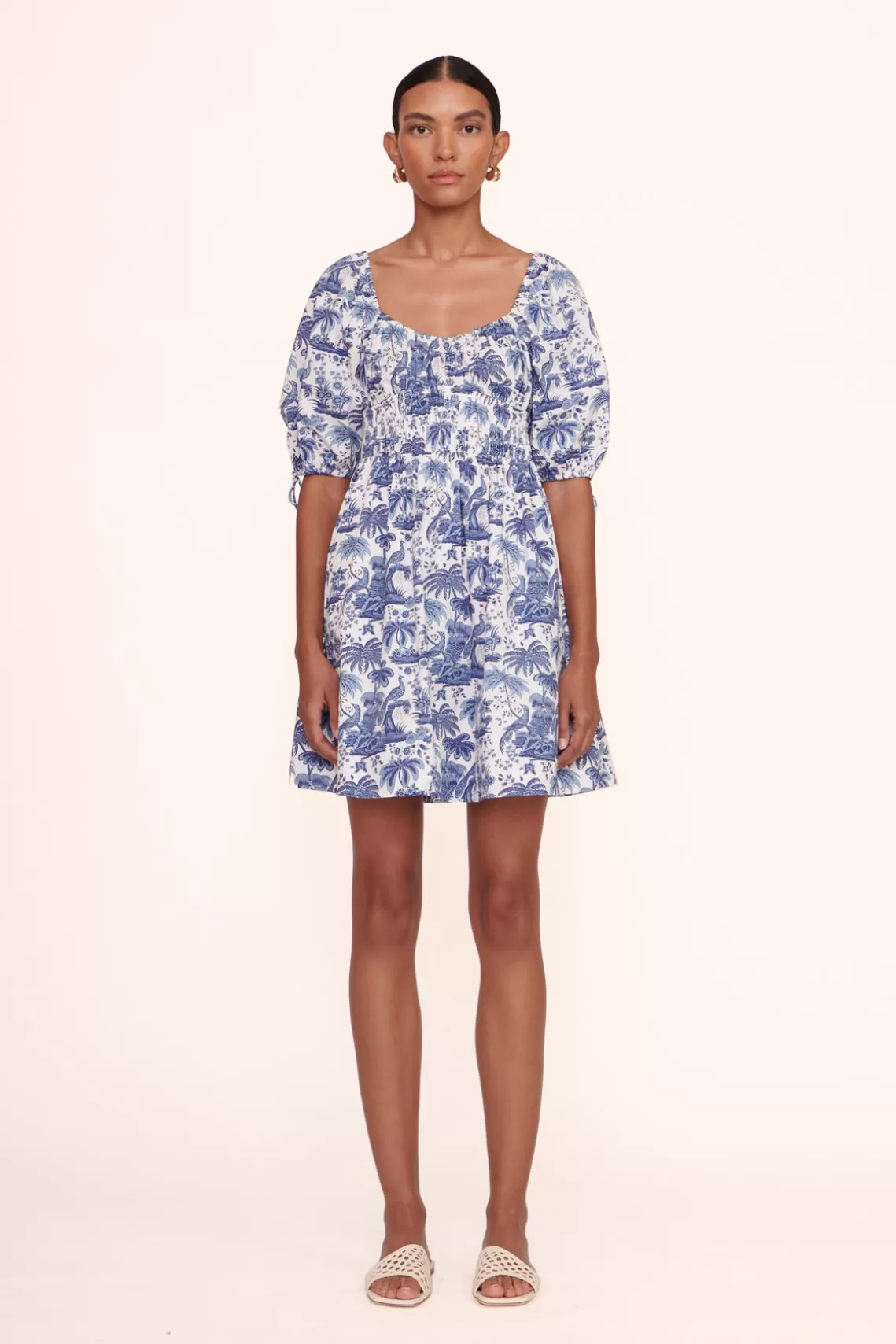 CLOTHING STAUD - MINI FAYE DRESS BLUE TOILE