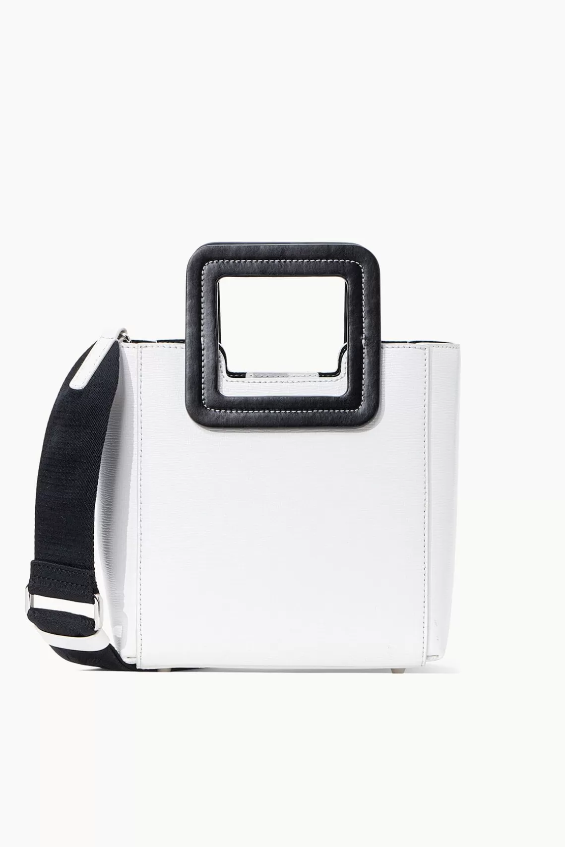 HANDBAGS STAUD - MINI SHIRLEY LEATHER BAG WHITE BLACK