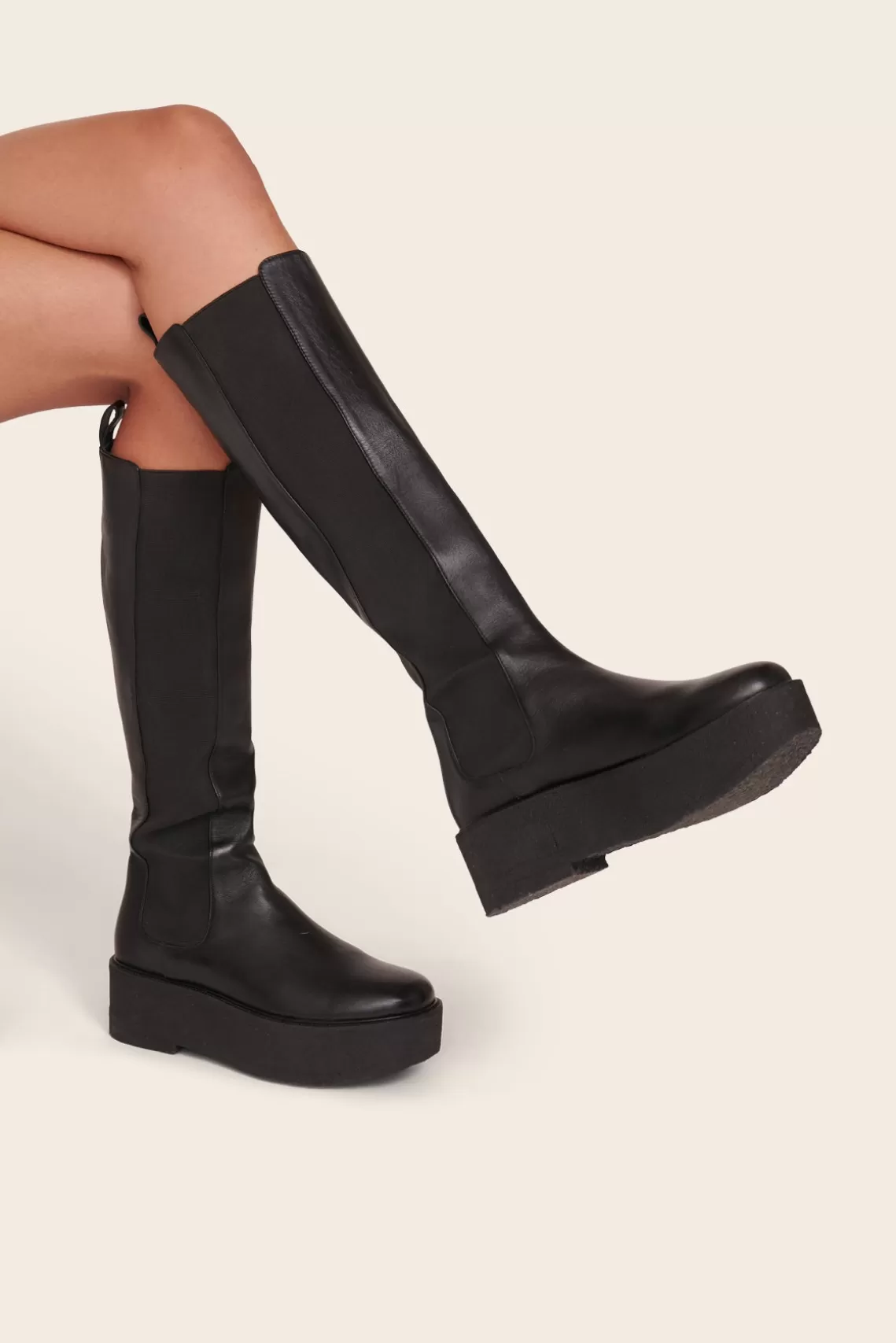 SHOES STAUD - PALAMINO TALL PLATFORM BOOT BLACK