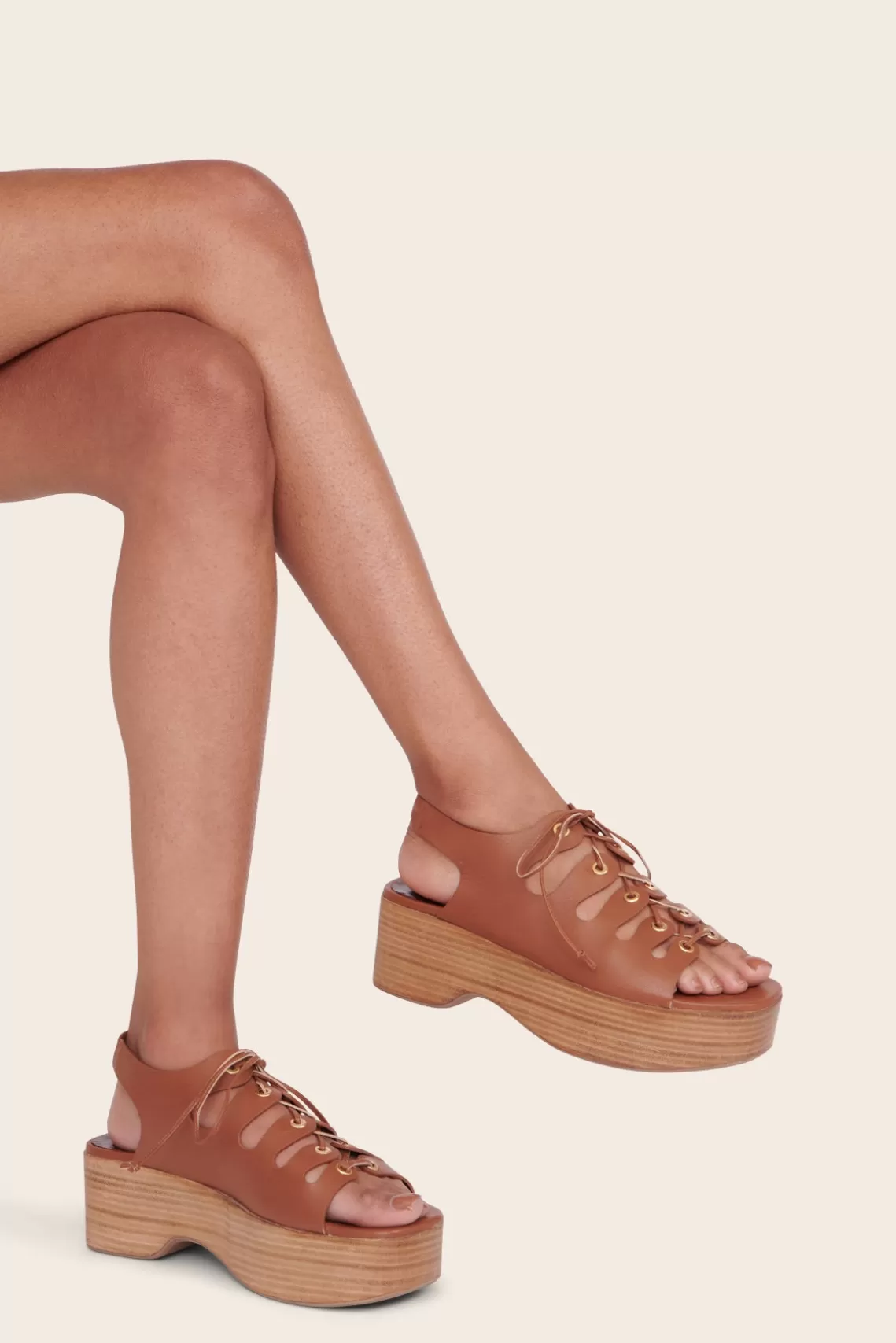 SHOES STAUD - QUINN PLATFORM TAN