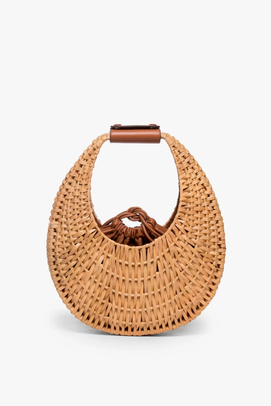 HANDBAGS STAUD - RATTAN MOON BAG NATURAL