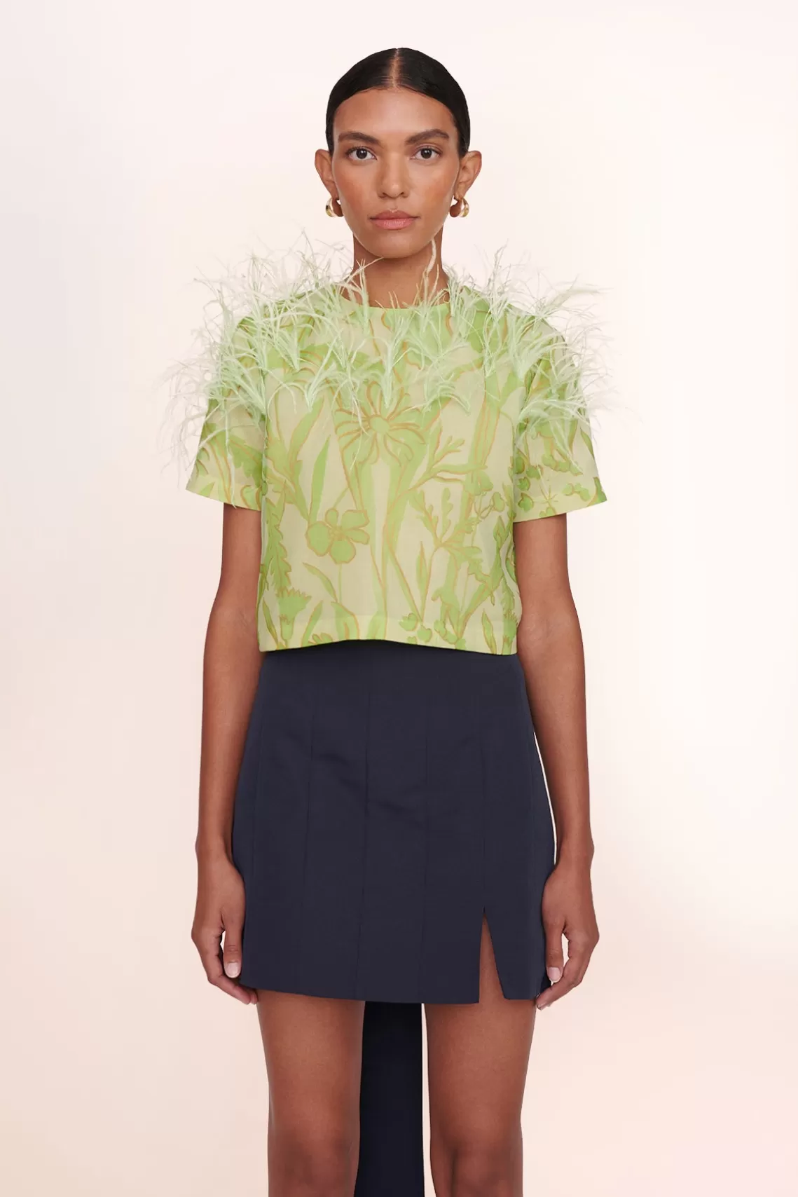 CLOTHING STAUD - ROBIN TOP LIME WILDFLOWERS