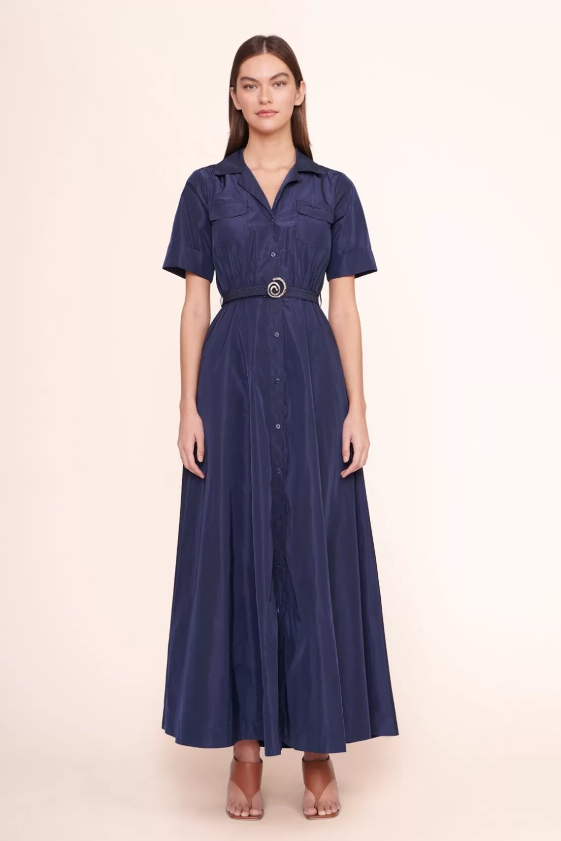 CLOTHING STAUD - SWIRL SHIRT DRESS NAVY