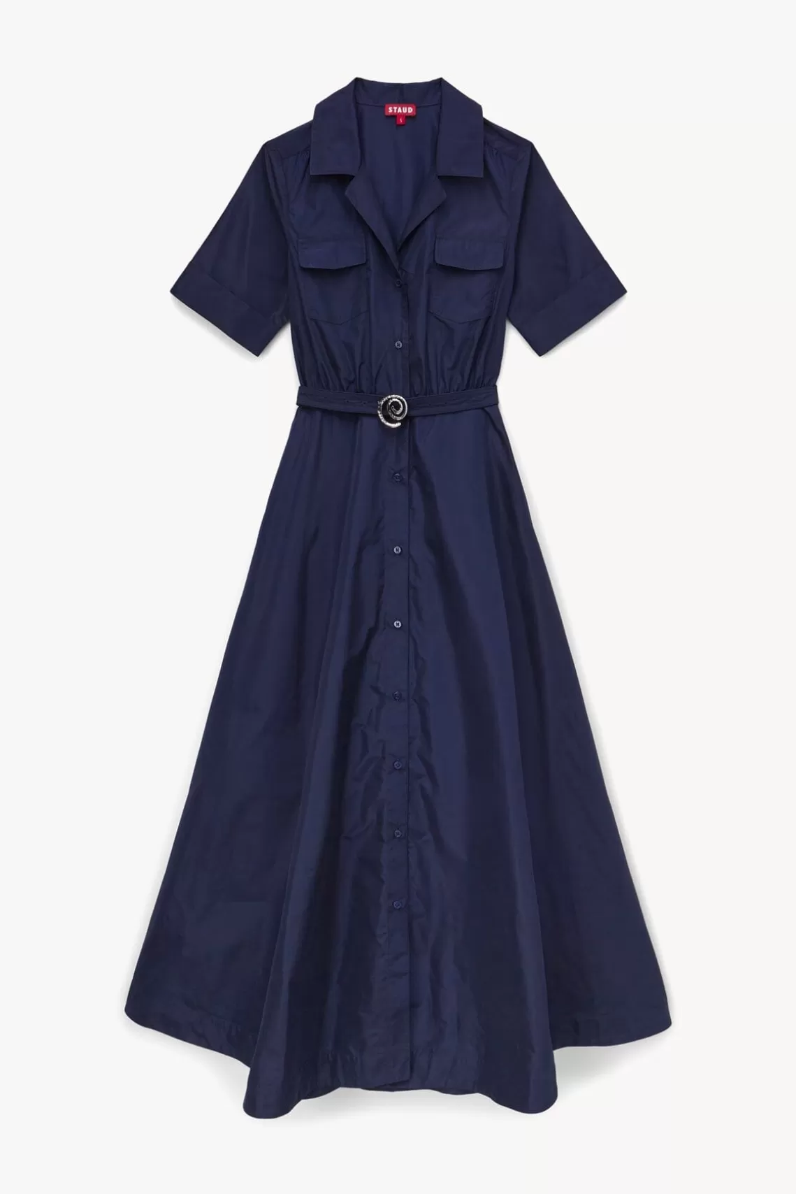 CLOTHING STAUD - SWIRL SHIRT DRESS NAVY