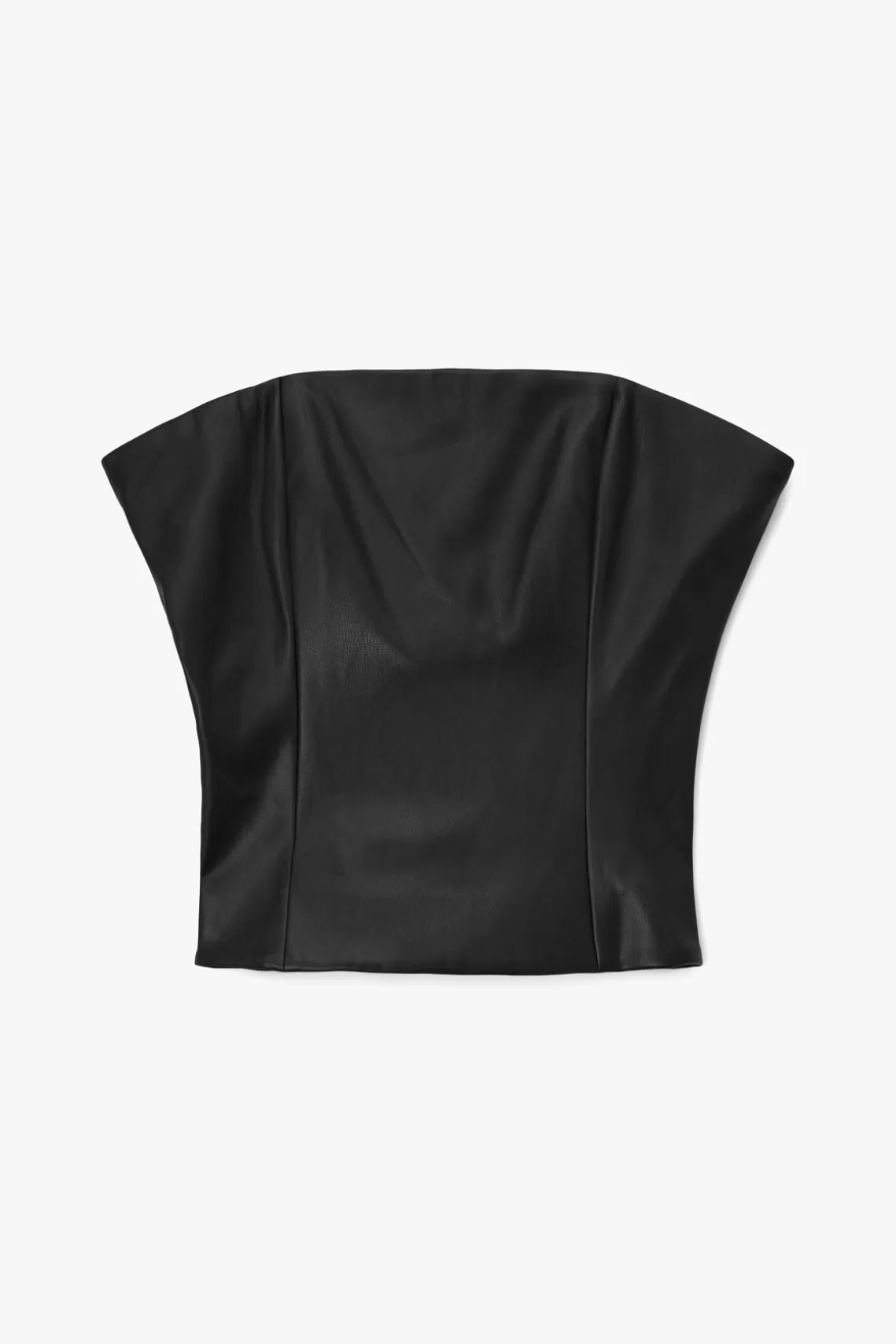 CLOTHING STAUD - TRACING TOP BLACK VEGAN LEATHER